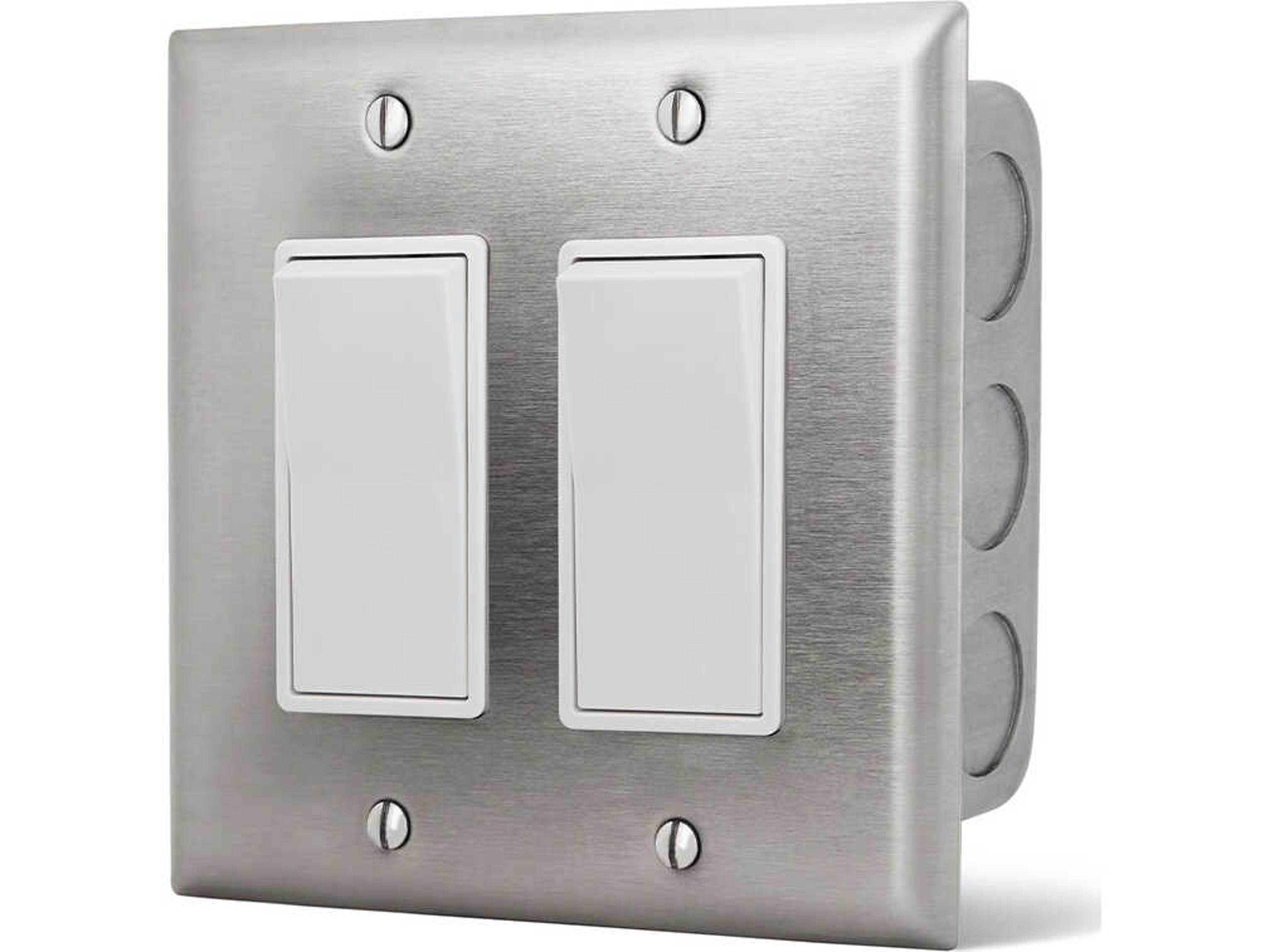 Infratech Value Controls Dual On/Off Switch Wall Plate & Gang Box 20 AMP Per Switch