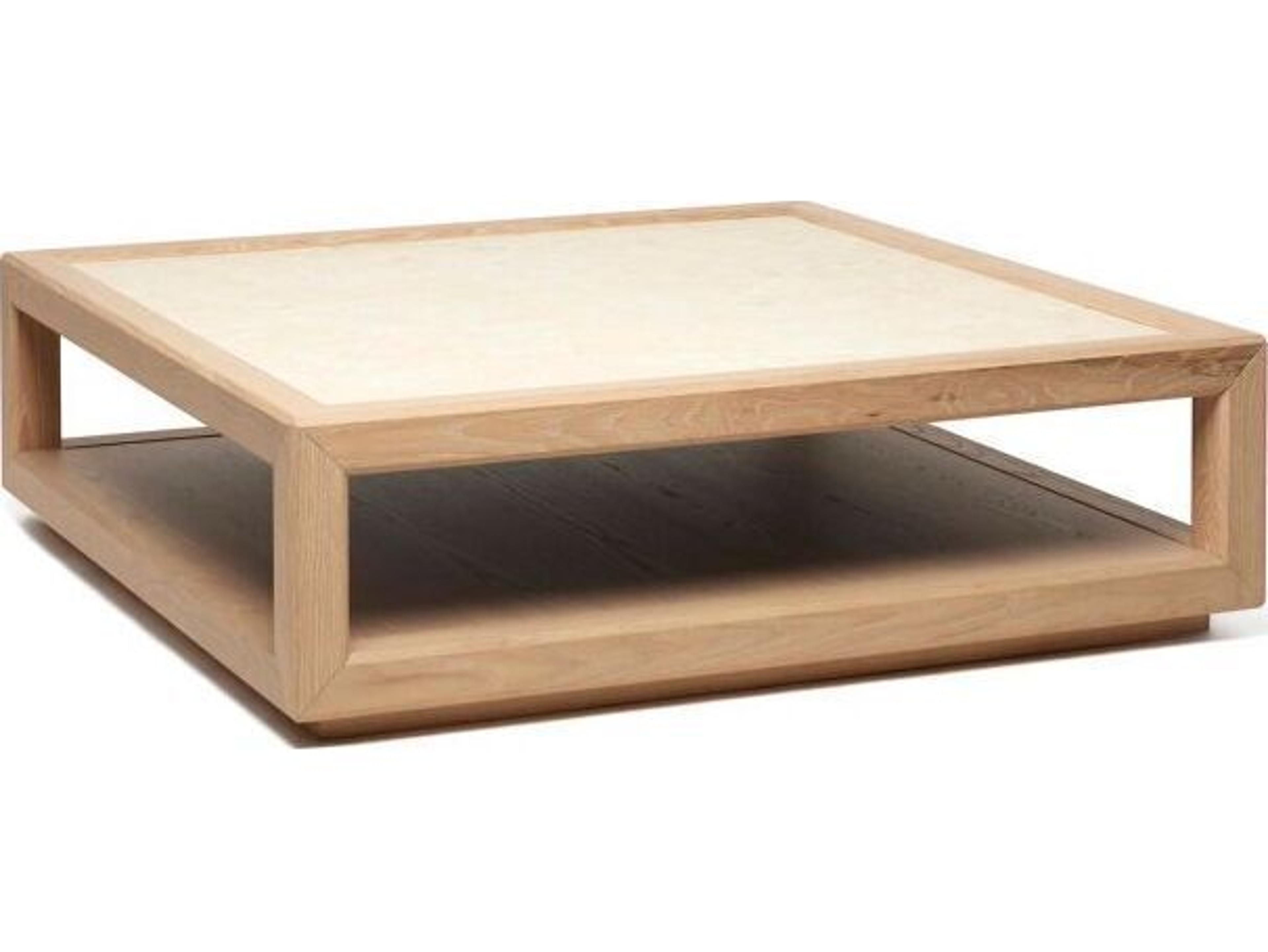 Interlude Home Walsh Square Marble Saddle Honey Coffee Table