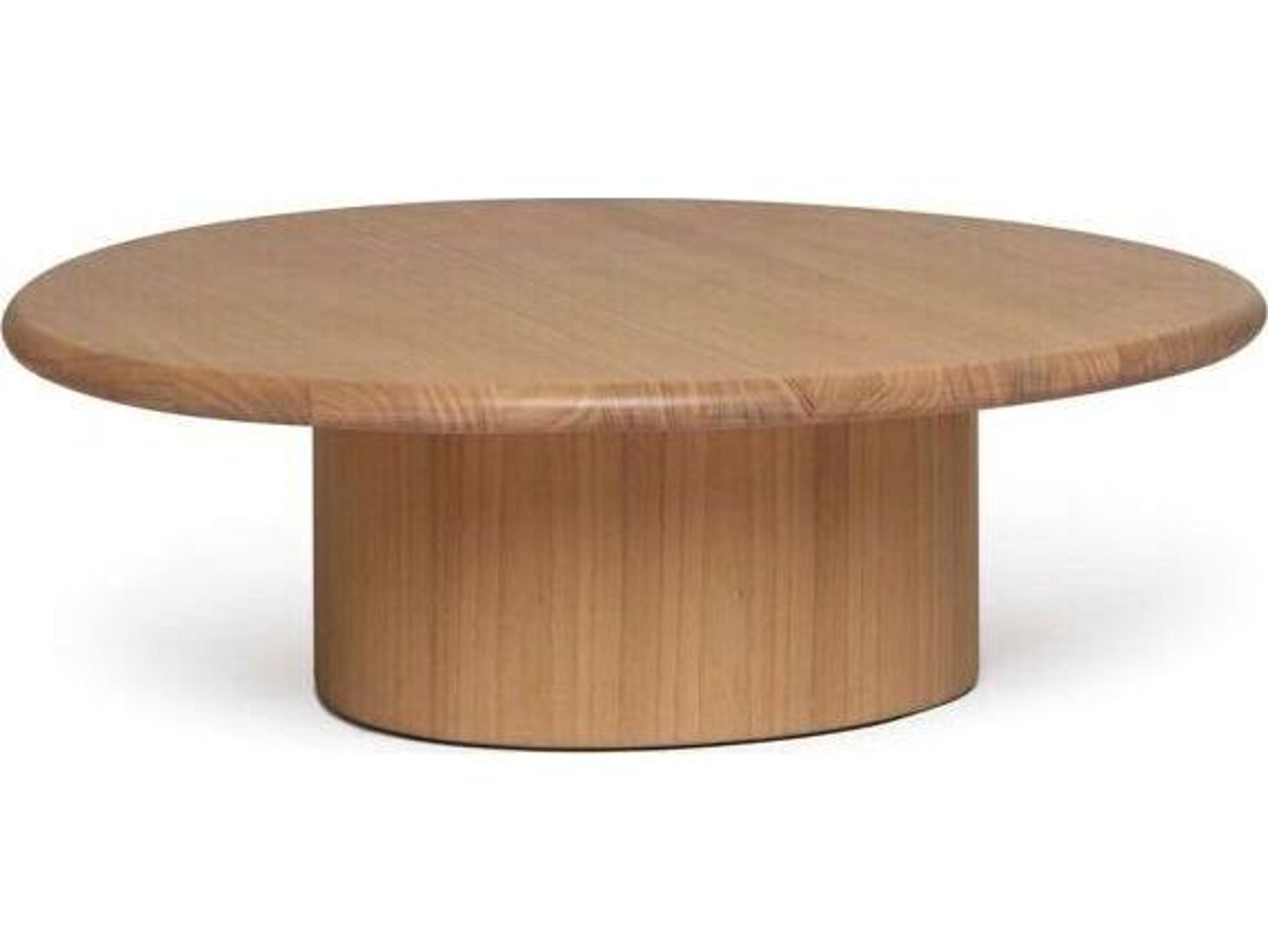 Interlude Home Tinsley Round Wood Husk Coffee Table