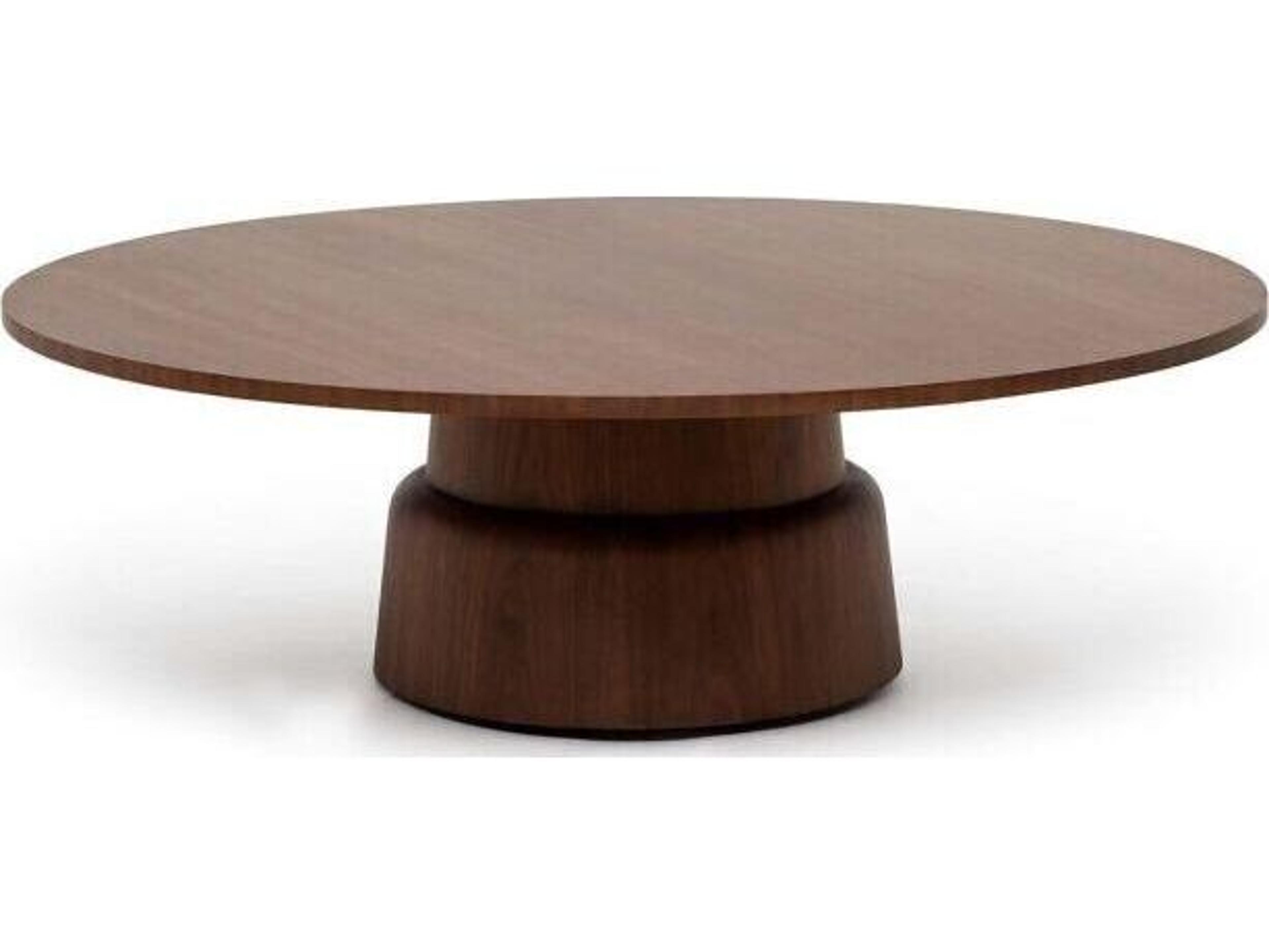 Interlude Home Graves Round Wood Classic Walnut Coffee Table