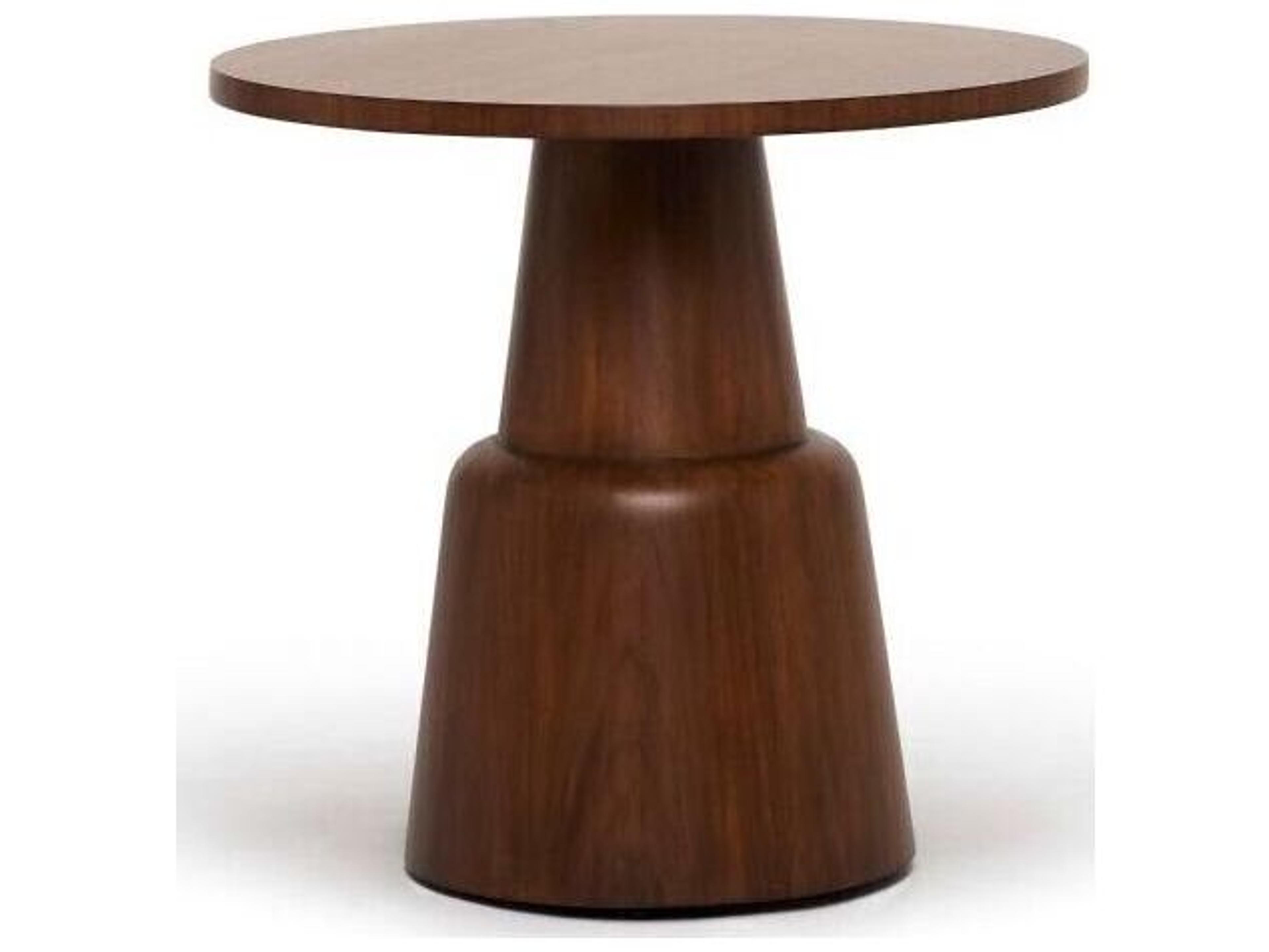 Interlude Home Graves Round Wood Classic Walnut End Table