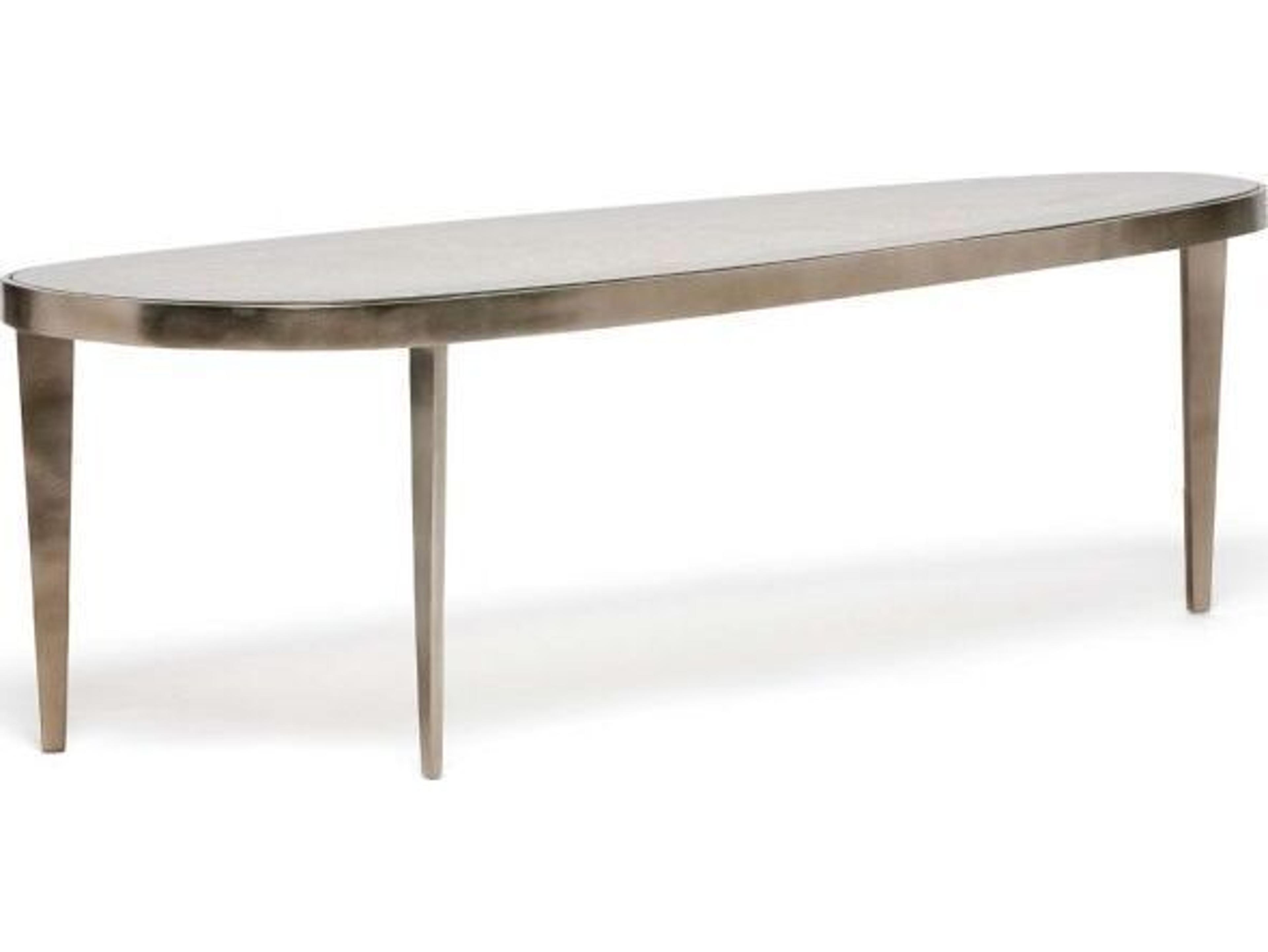 Interlude Home Jan Oval Glass Twilight Bronze Coffee Table