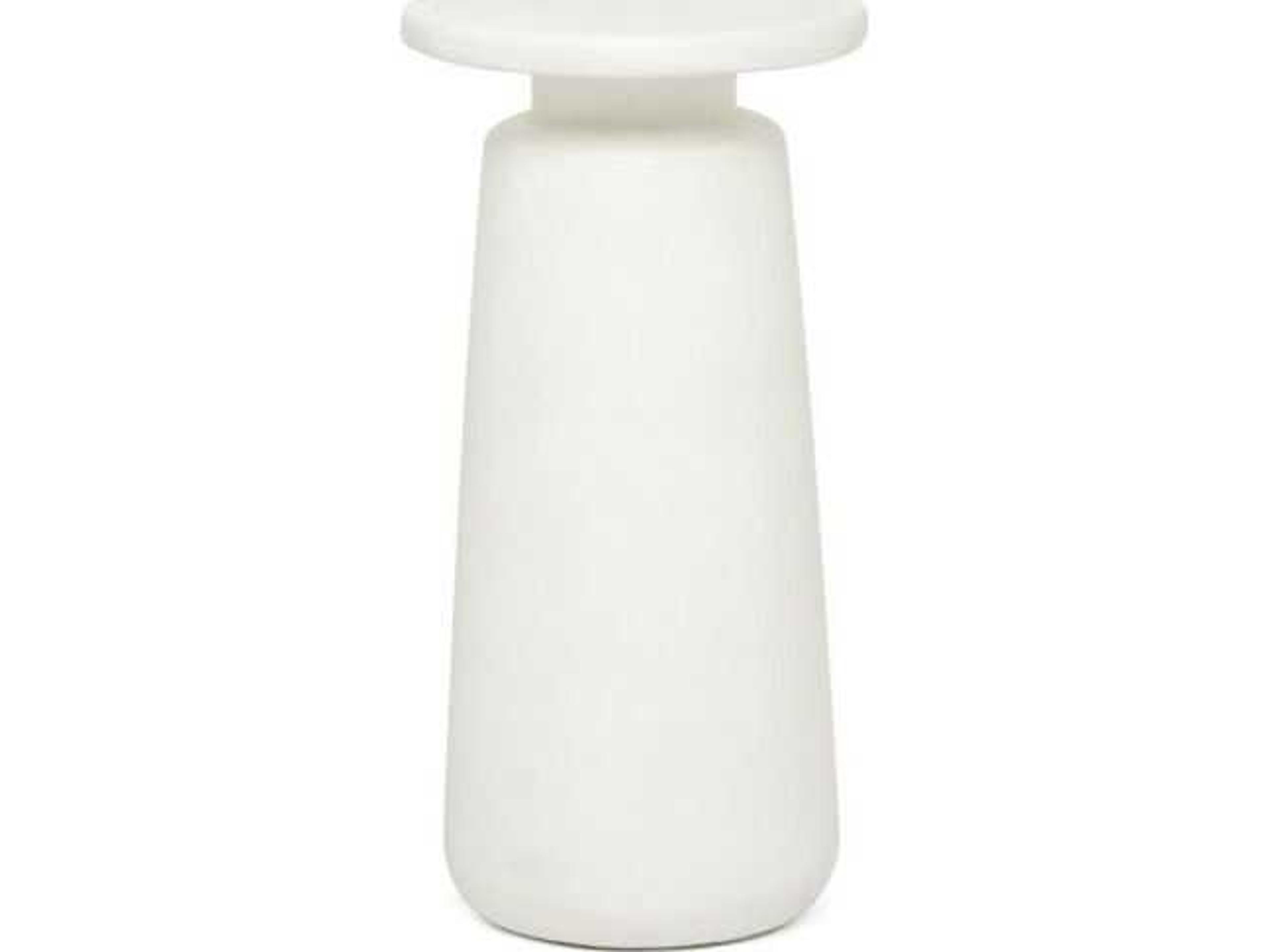 Interlude Home Malone Round Faux Marble End Table