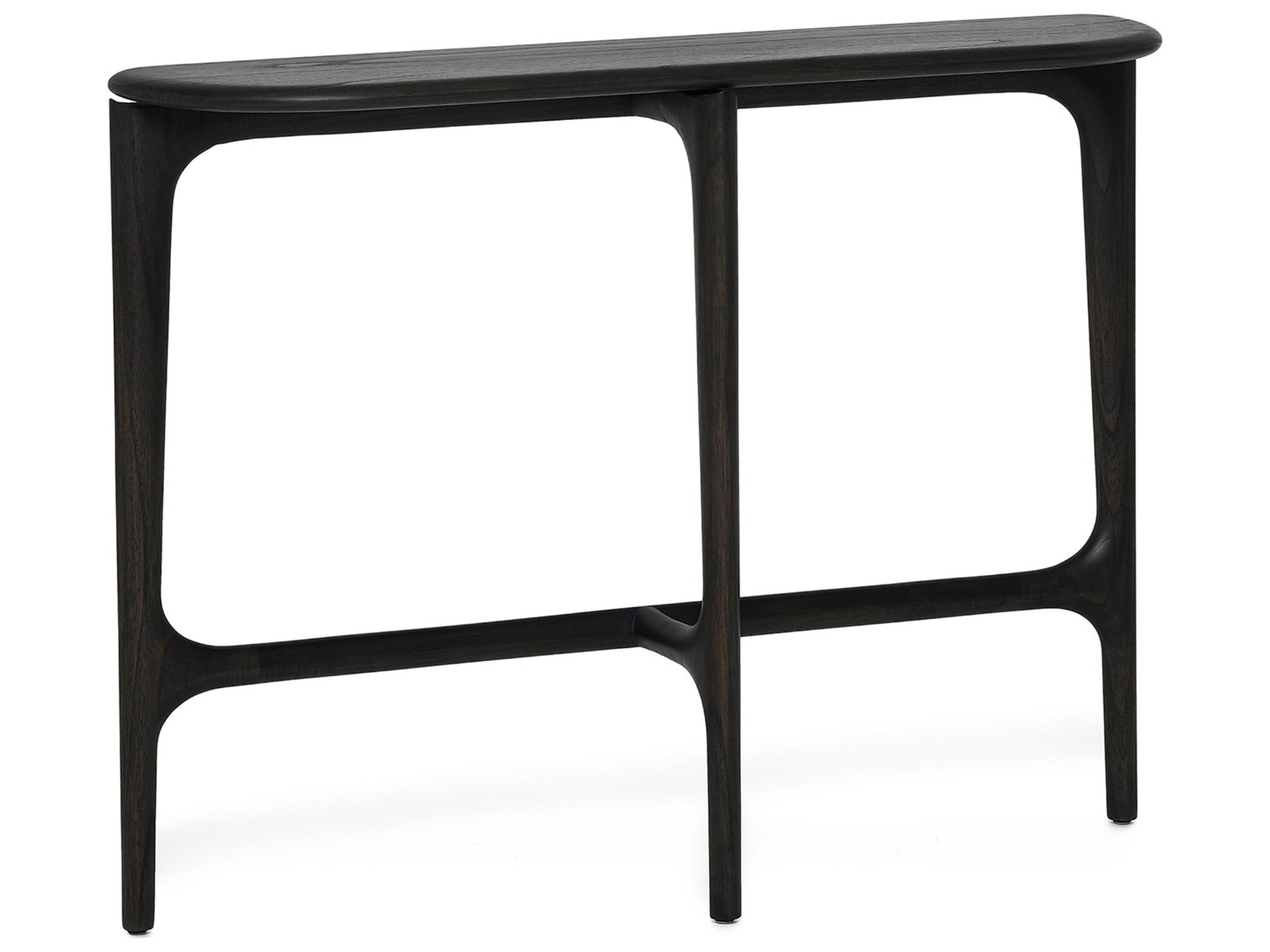 Interlude Home Morgan Demilune Wood Cinder Console Table