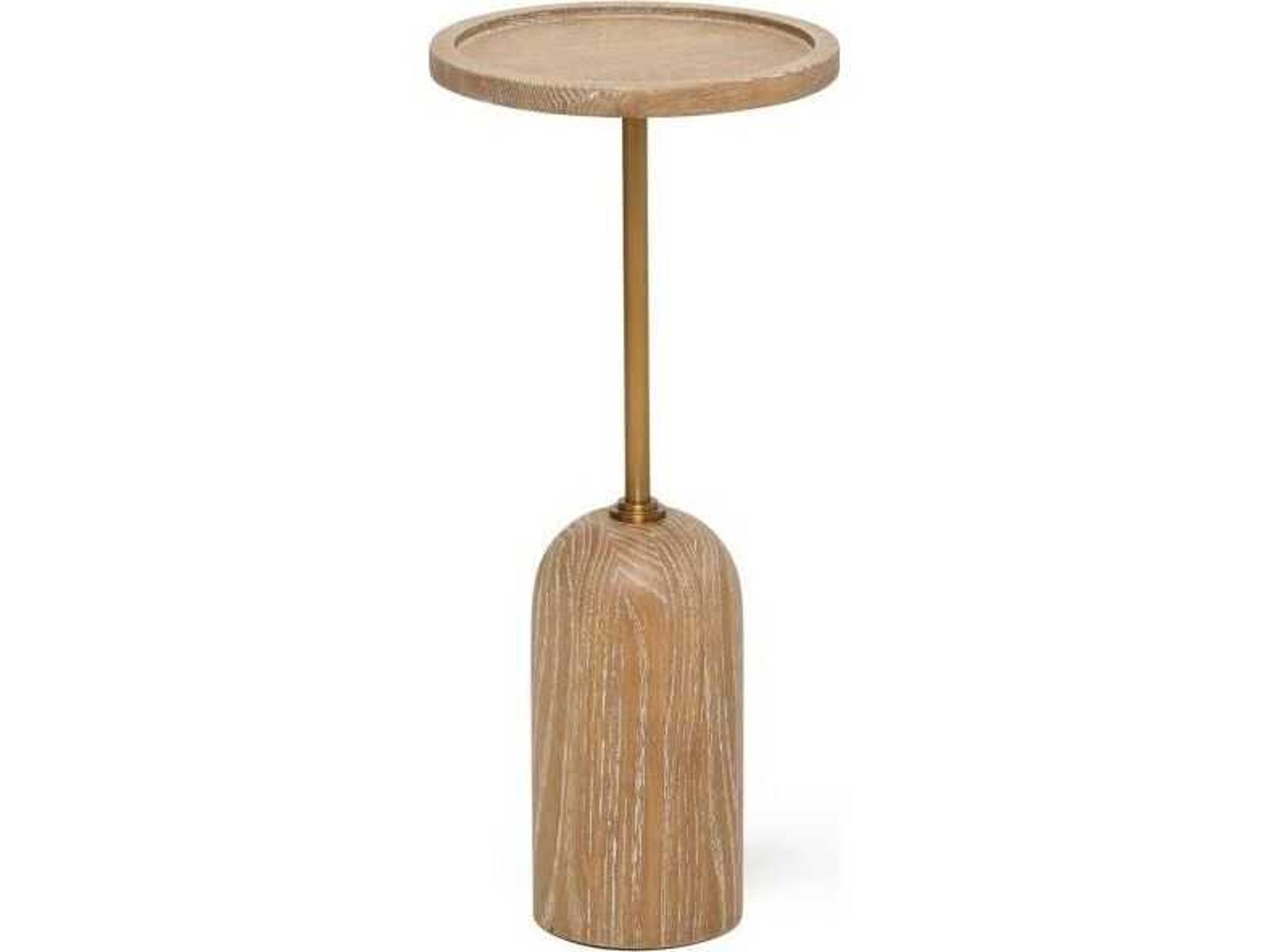 Interlude Home Ewen Round Wood End Table