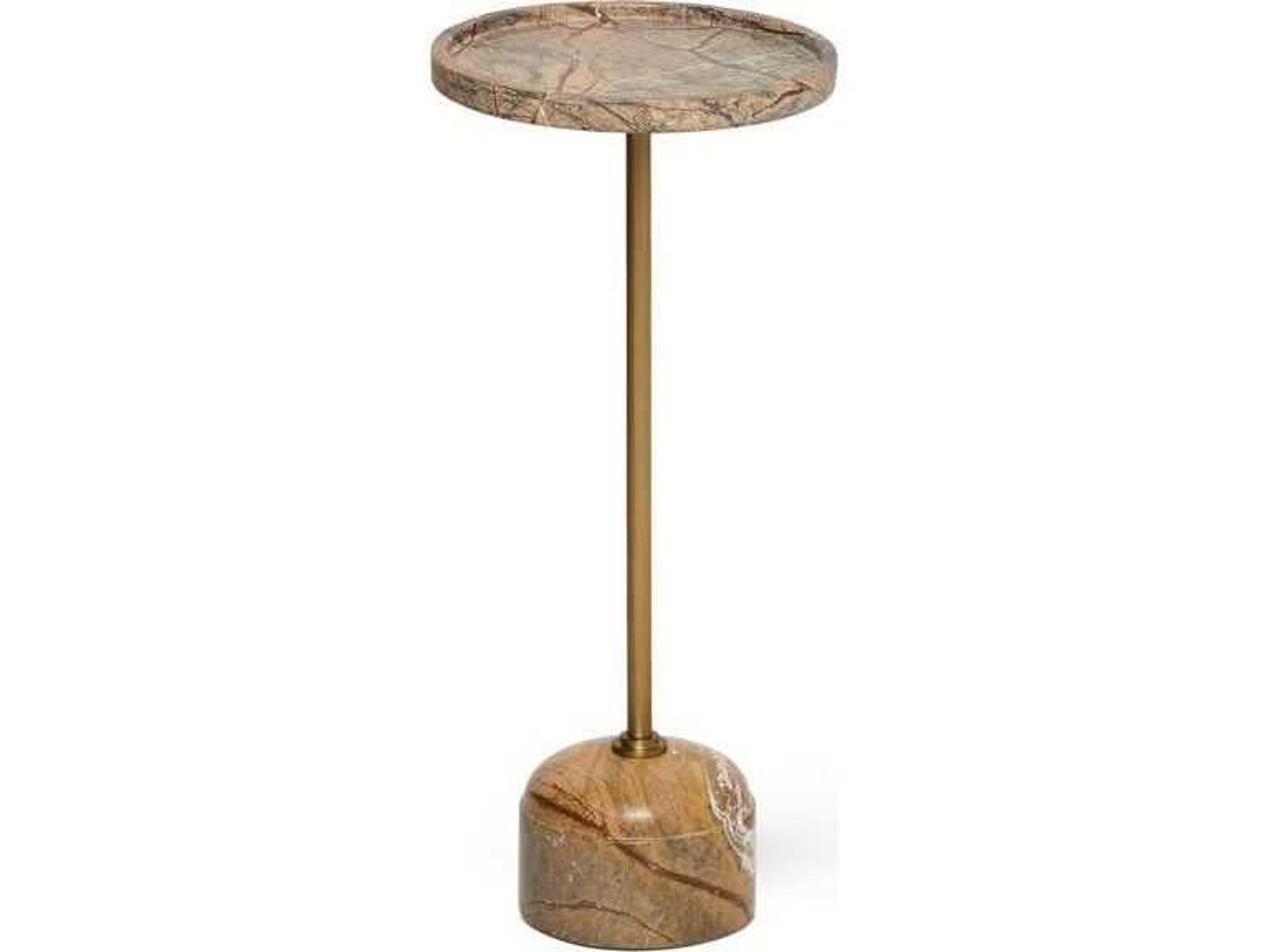 Interlude Home Rene Round Marble End Table