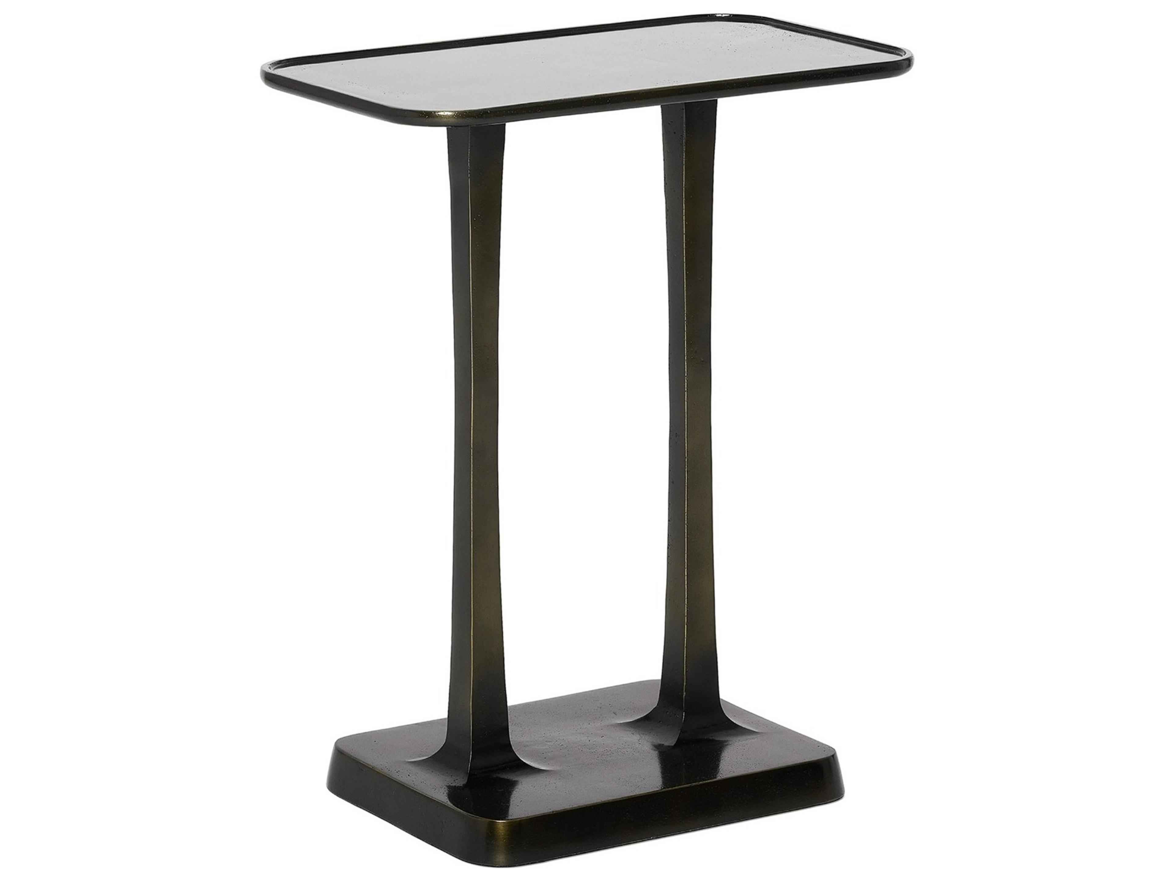 Interlude Home Axel Rectangular Metal Deep Bronze End Table