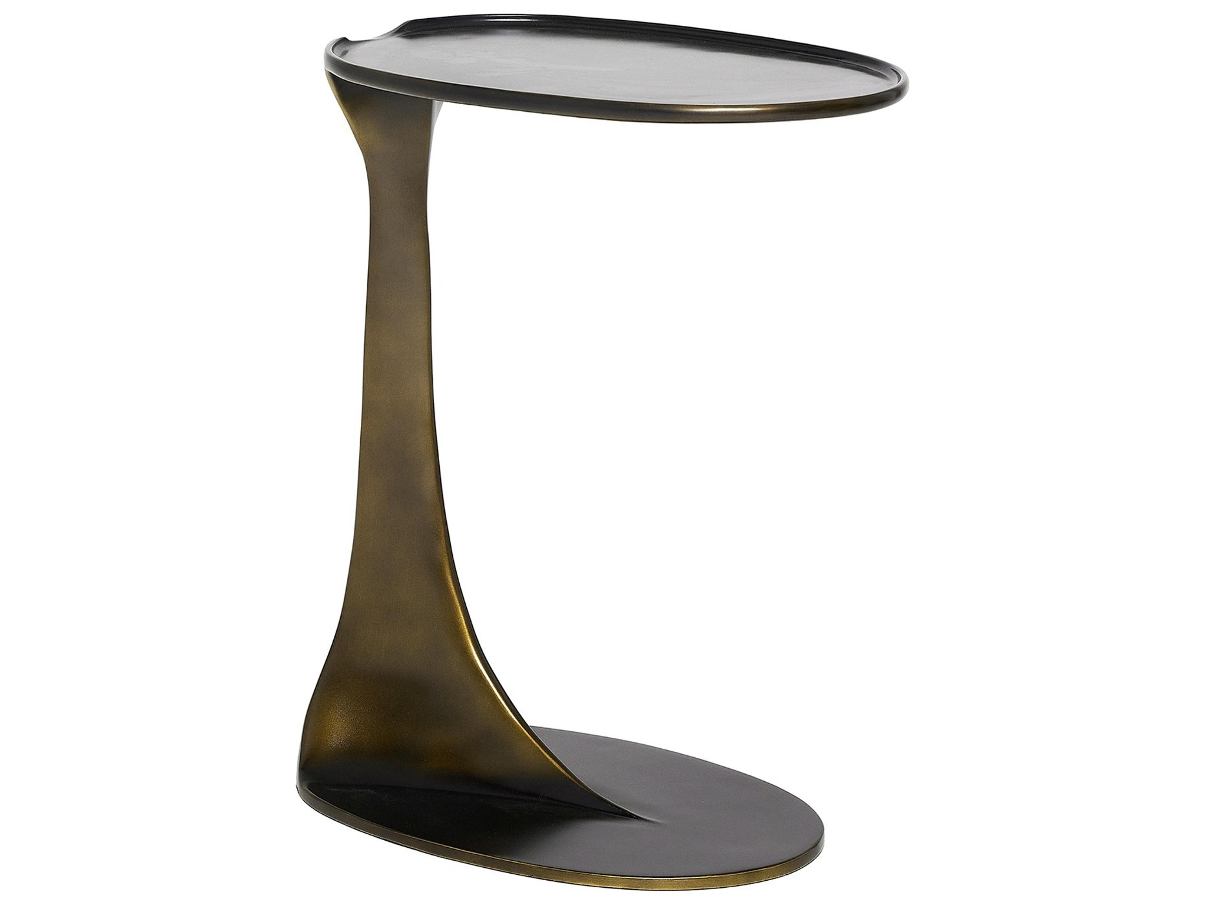 Interlude Home Duval Oval Metal Deep Bronze End Table