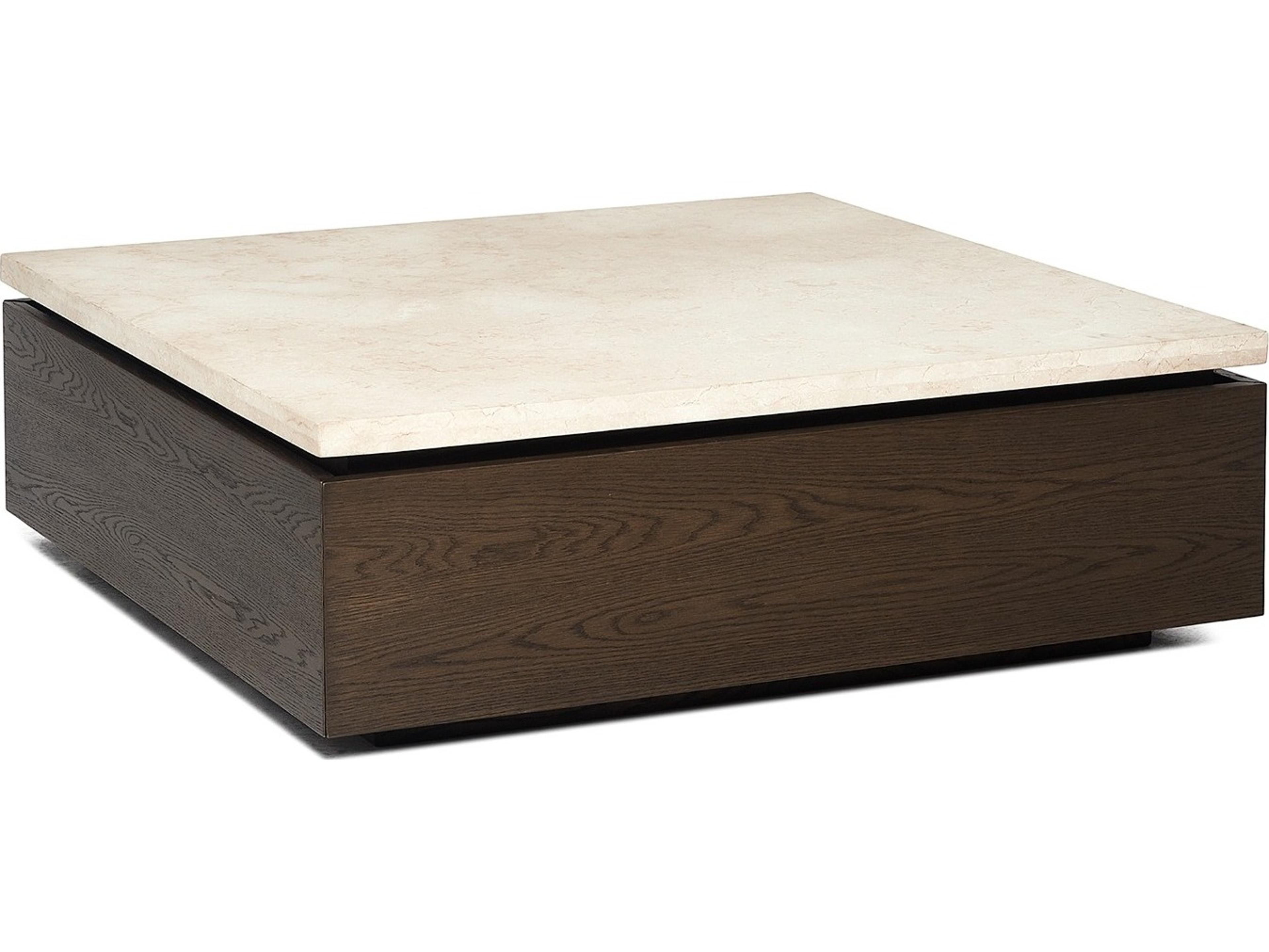 Interlude Home Branford Square Marble Mocha Honey Coffee Table