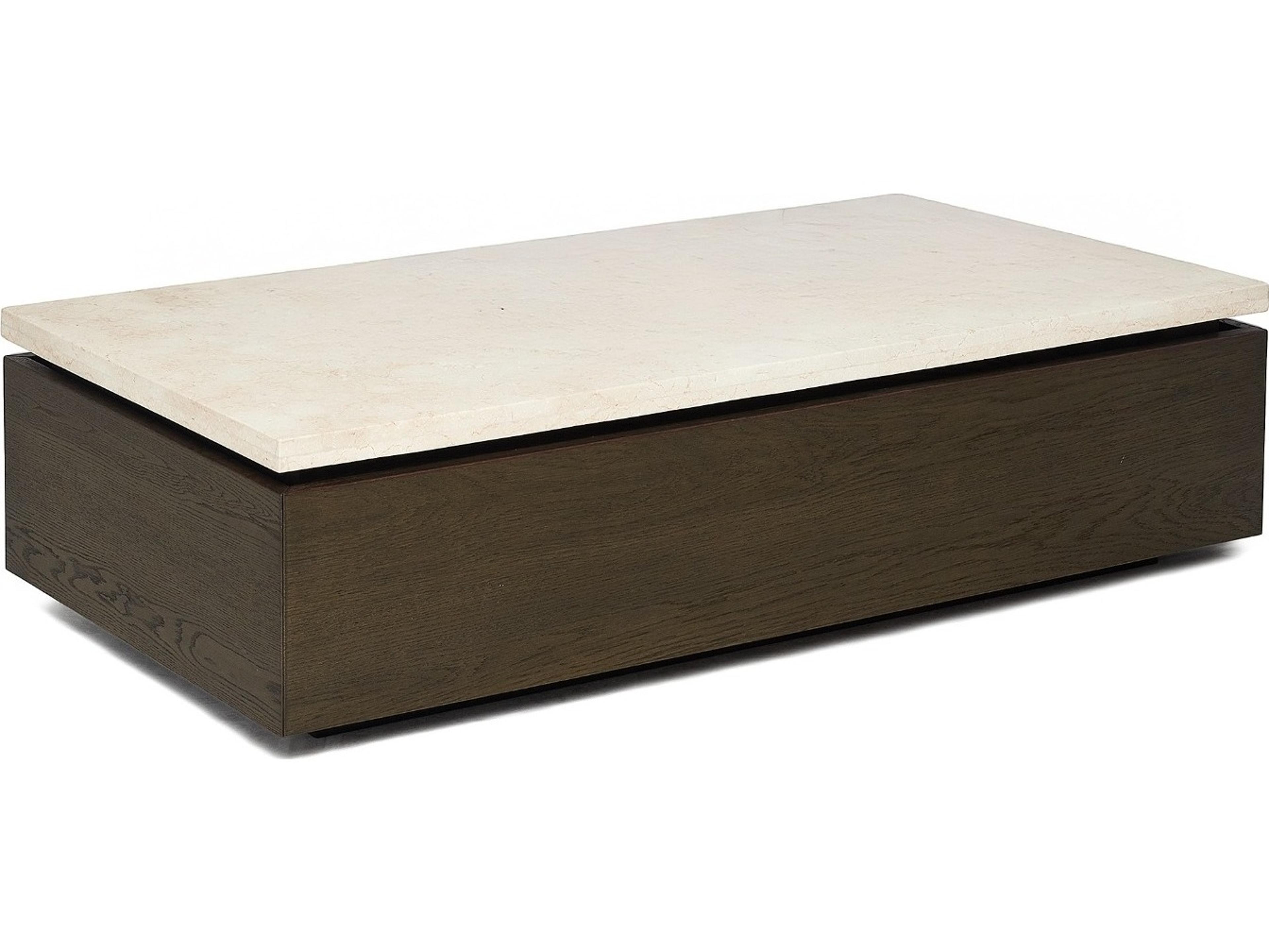 Interlude Home Branford Rectangular Marble Mocha Honey Coffee Table