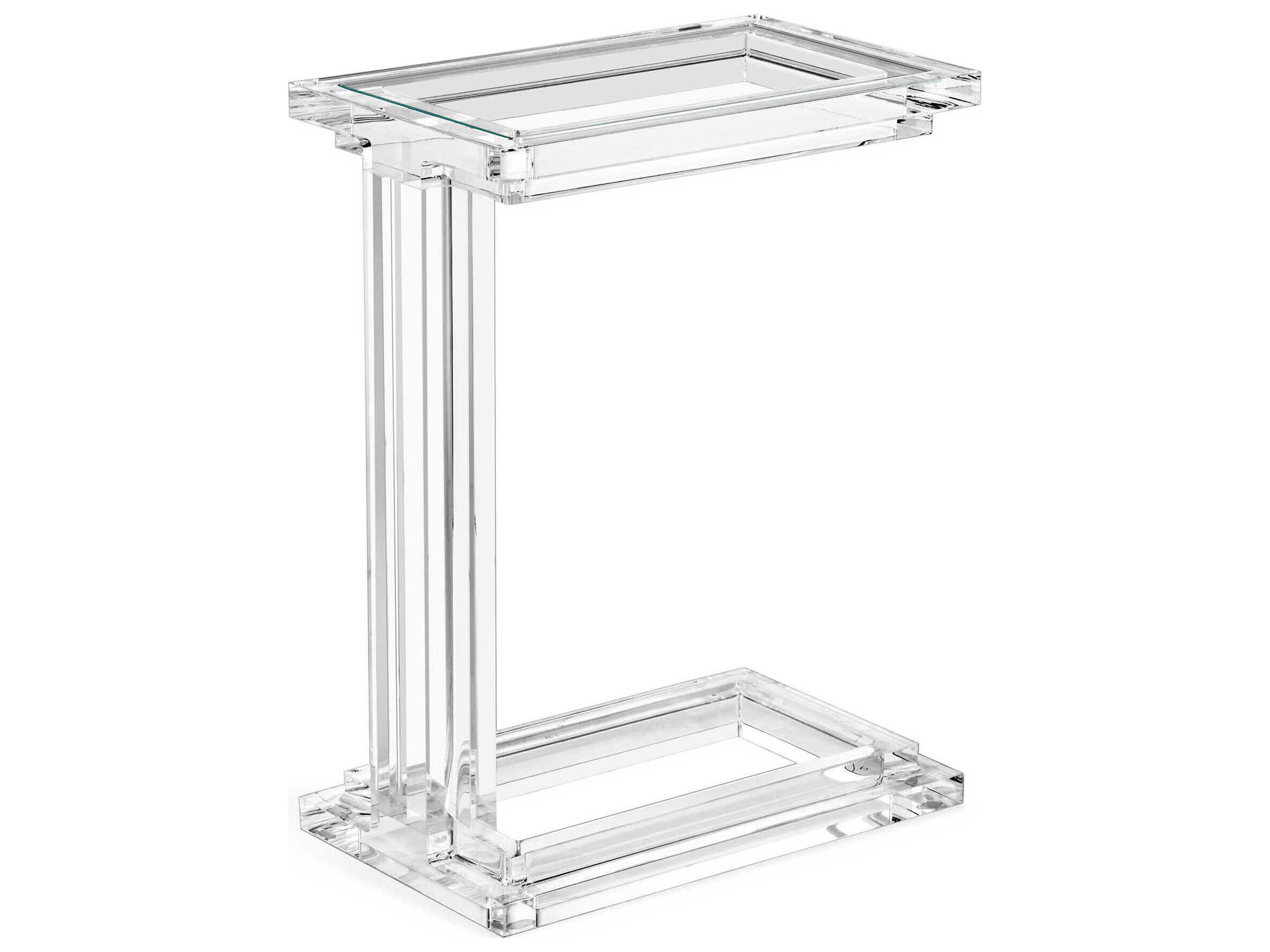 Interlude Home Elle Rectangular Clear Crystal Glass End Table