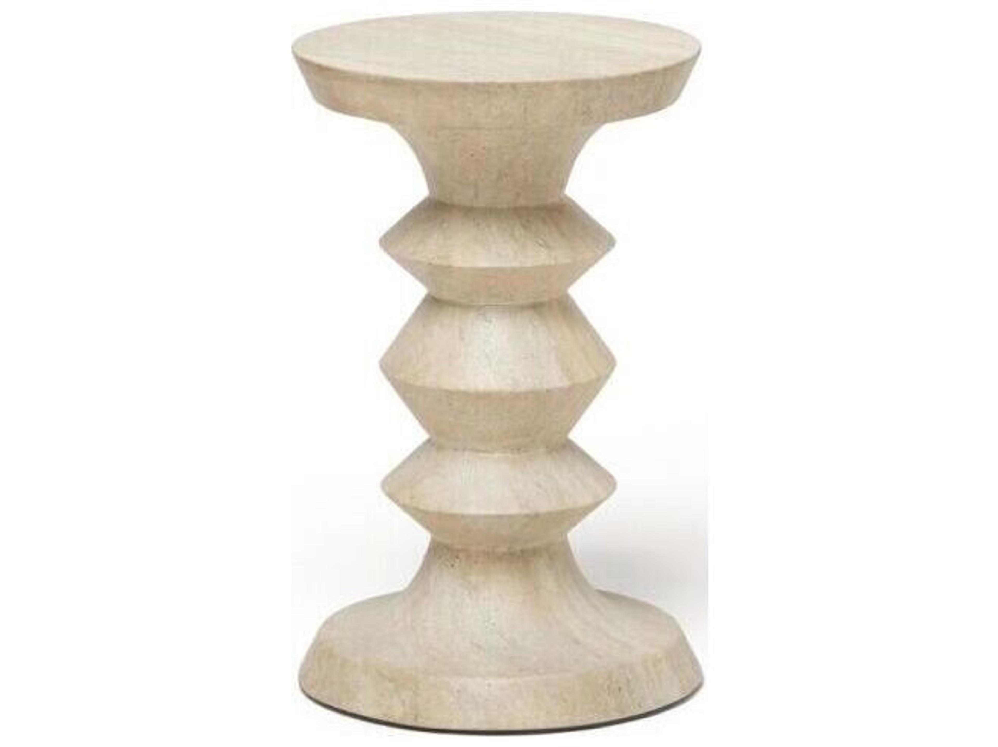 Interlude Home L’avenue Round Concrete Cavern End Table