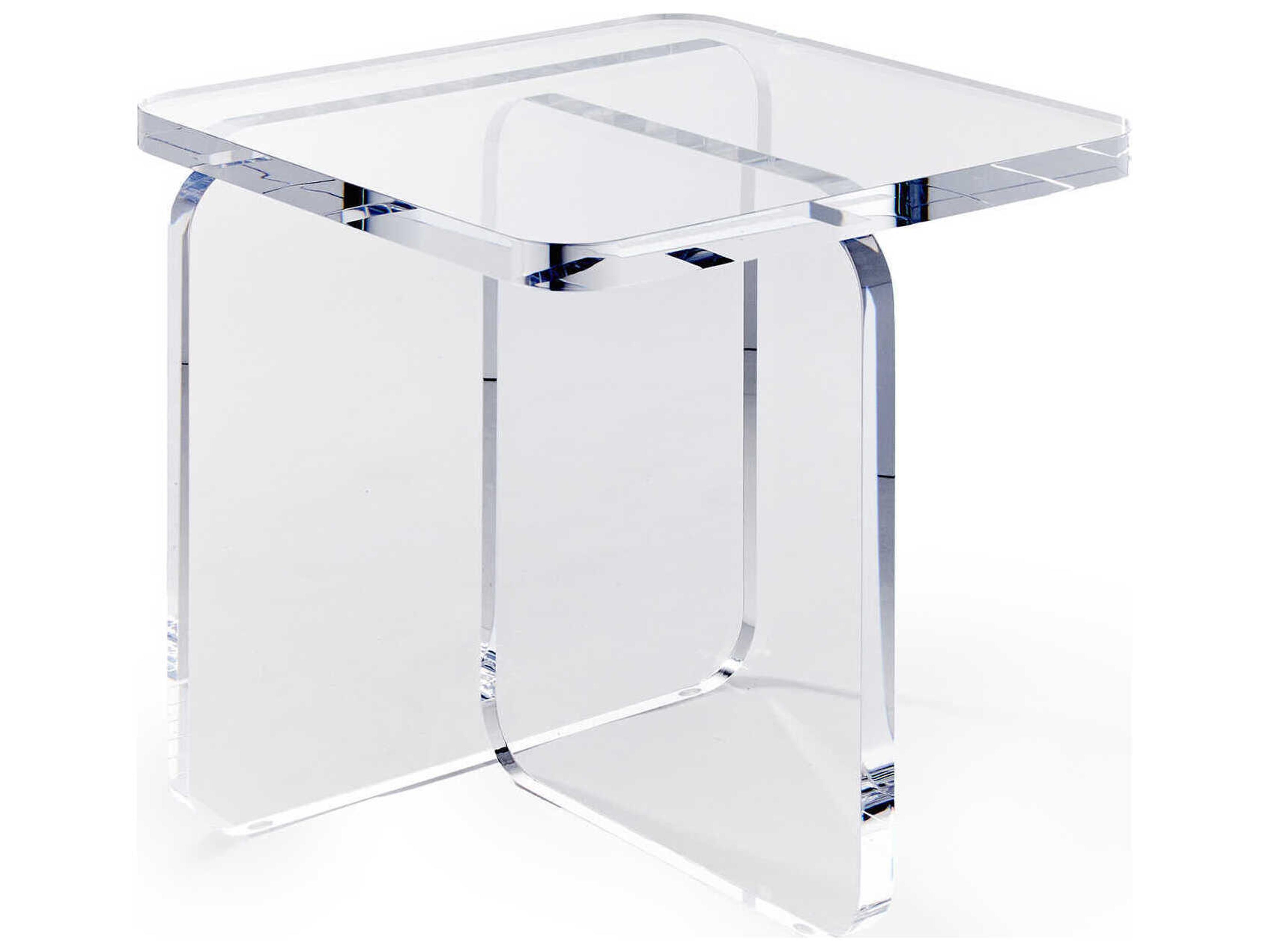 Interlude Home Eden Square Clear Acrylic End Table