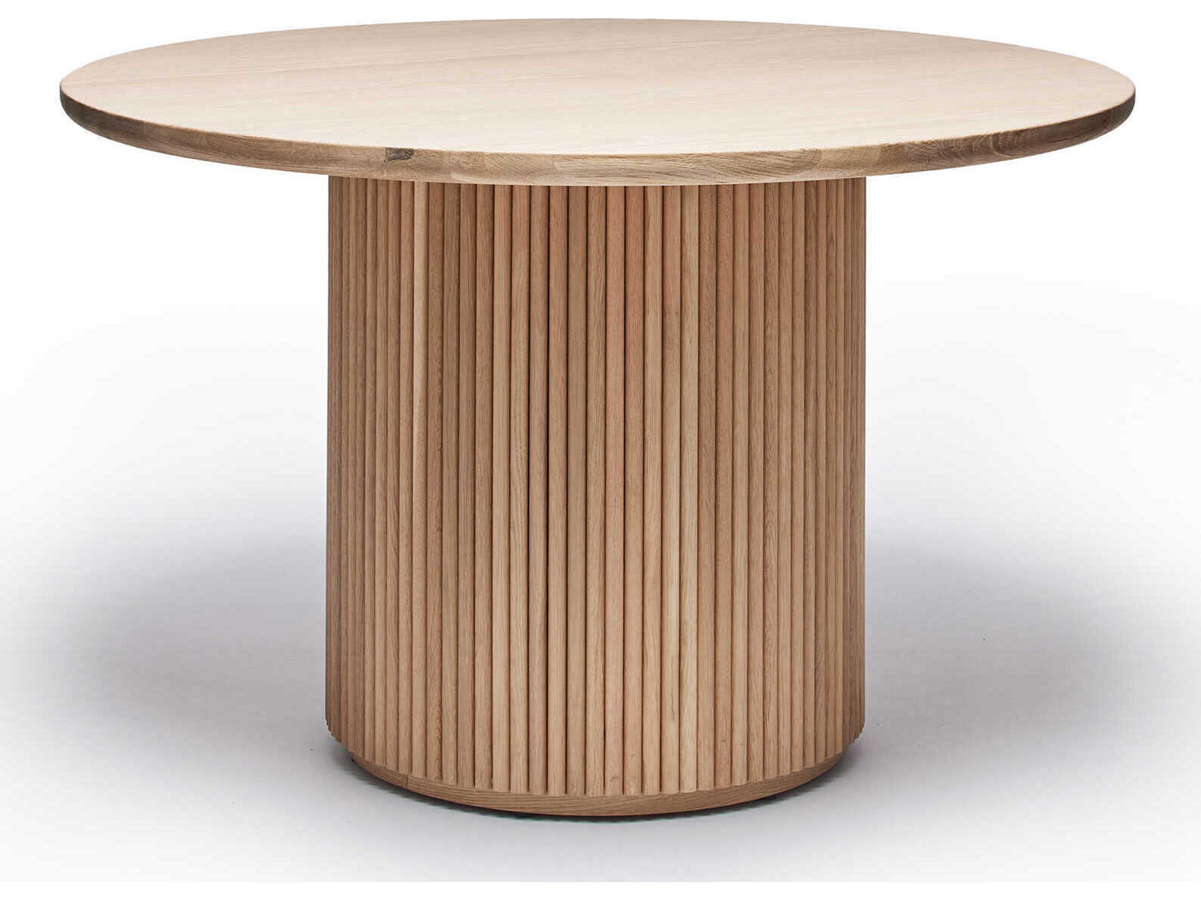 Interlude Home Laurel Round Wood Saddle Dining Table