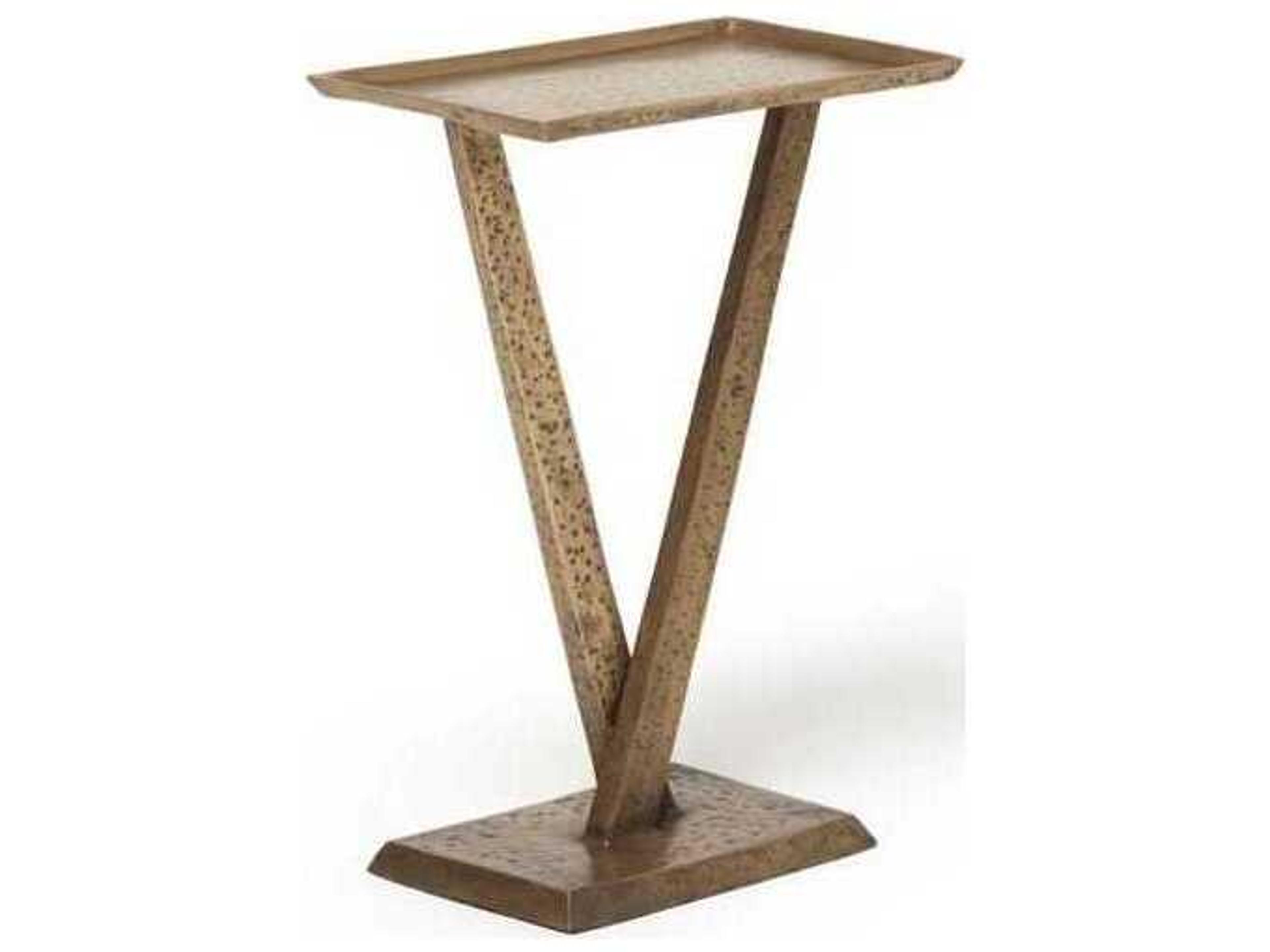 Interlude Home Wilton Rectangular Metal Antique Brass End Table