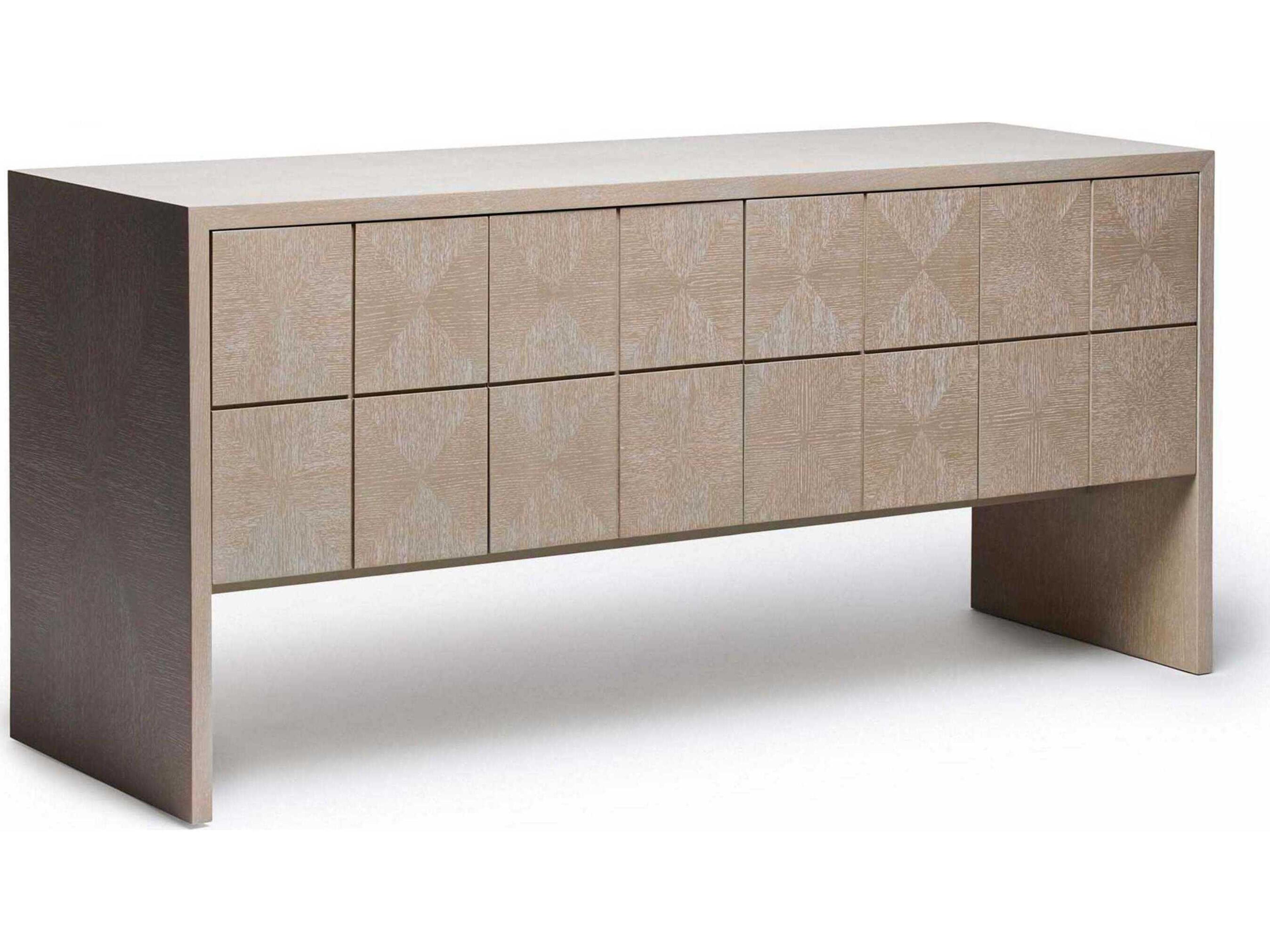 Interlude Home Lowell 72" Oak Wood Cliffside Grey Credenza Sideboard