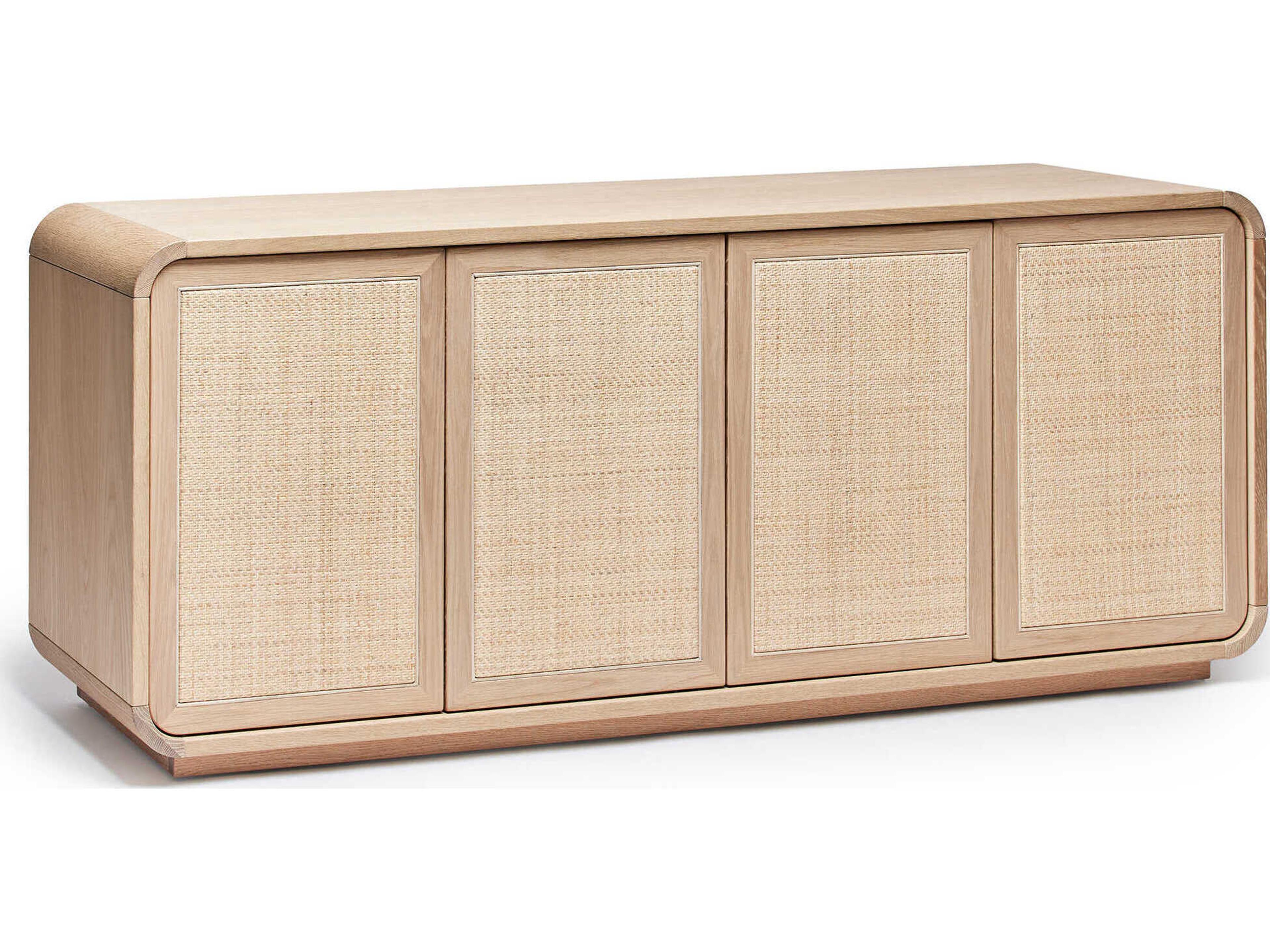 Interlude Home Marsh 75" Oak Wood Saddle Blonde Sideboard