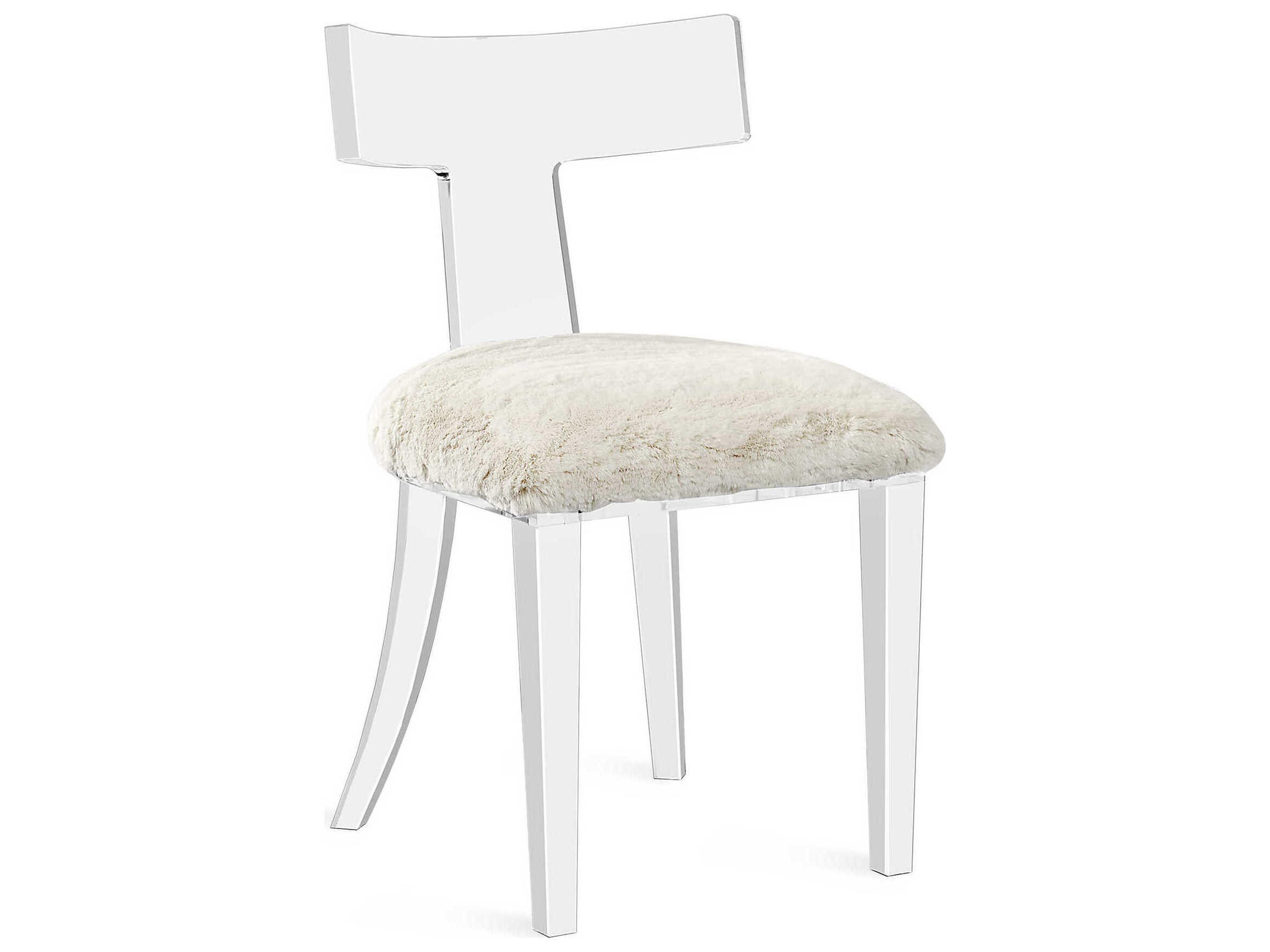 Interlude Home Tristan Fur Clear Side Dining Chair