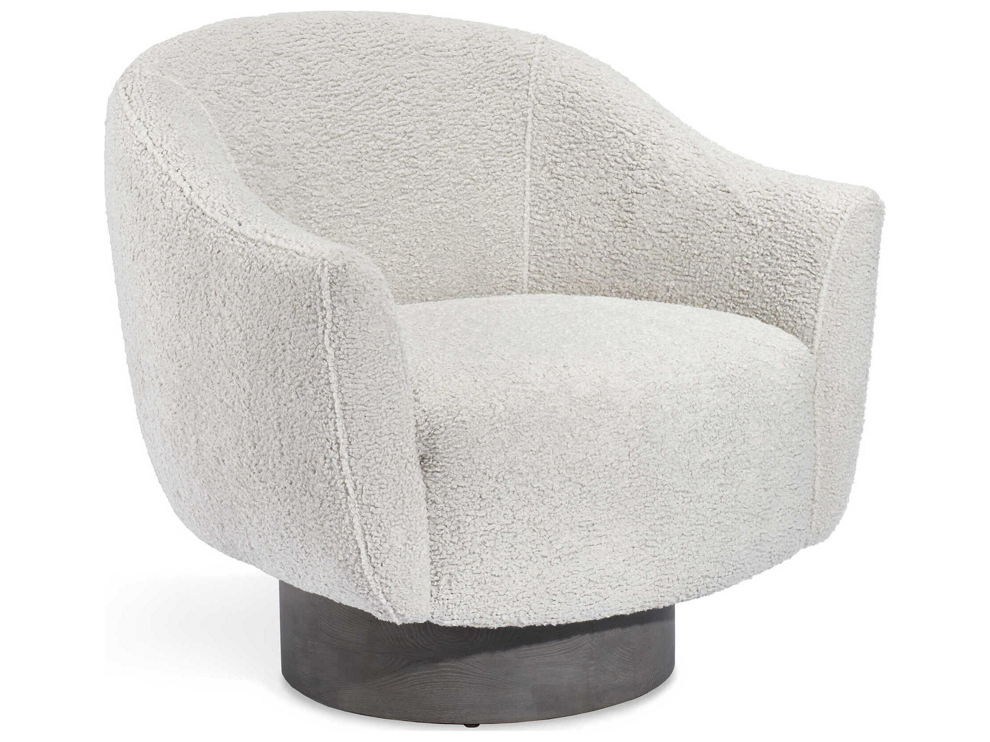 Interlude Home Simone Swivel Gray Fabric Accent Chair
