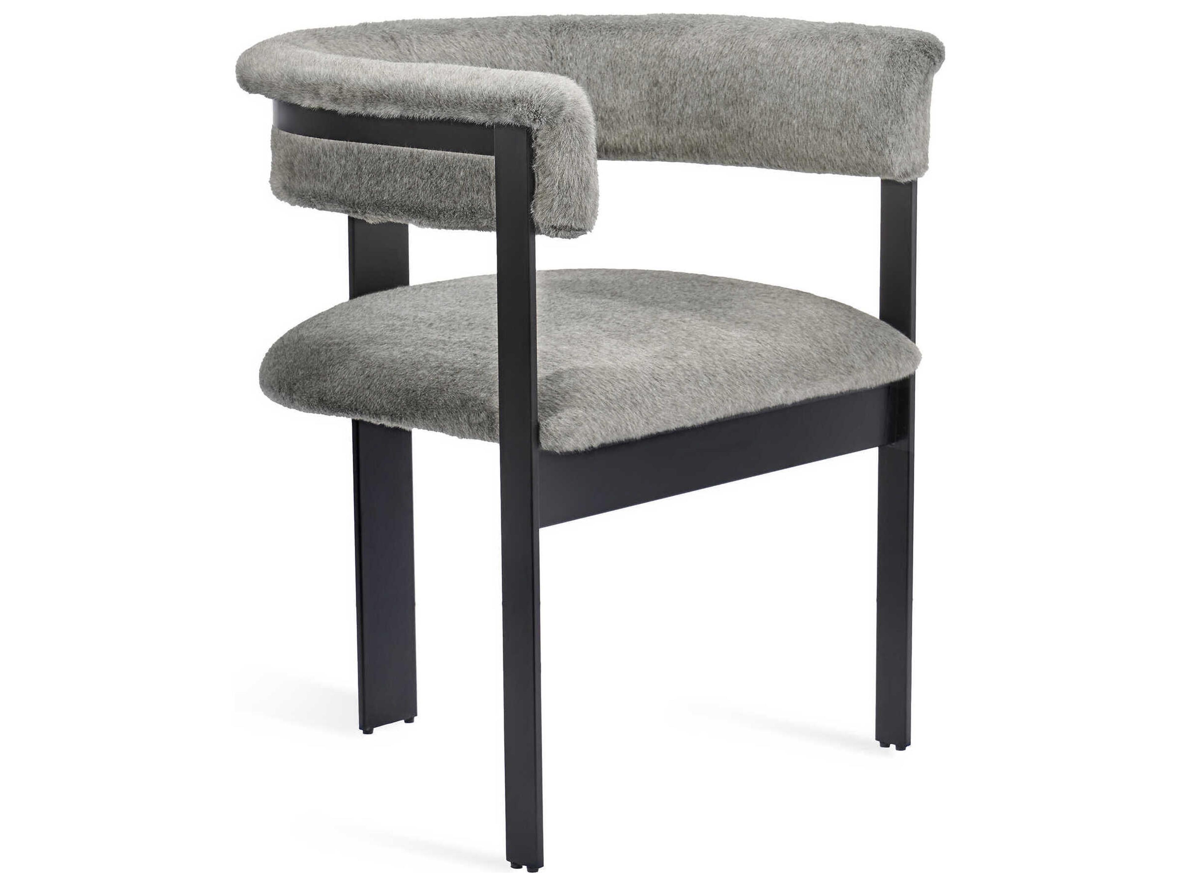 Interlude Home Darcy Fur Black Arm Dining Chair