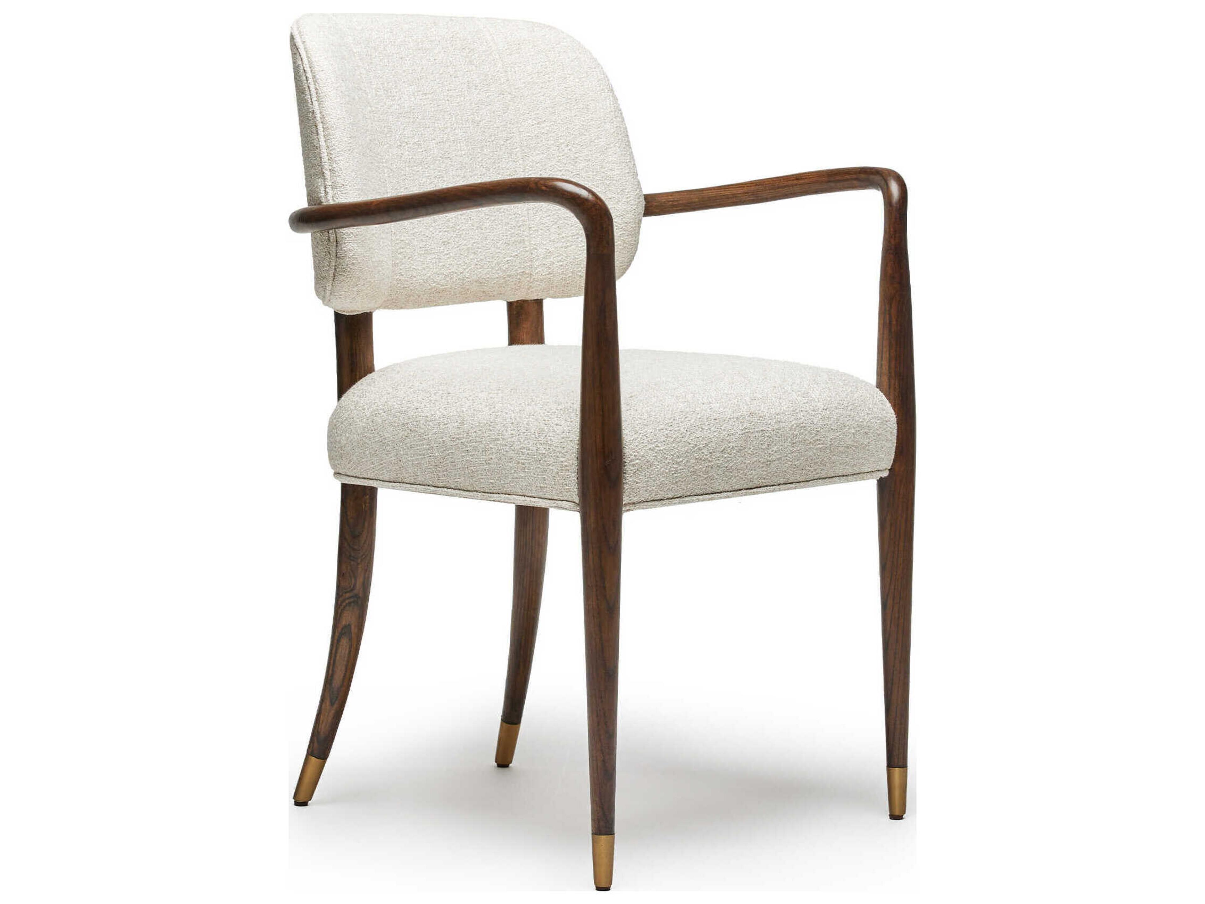Interlude Home Serafina White Upholstered Arm Dining Chair