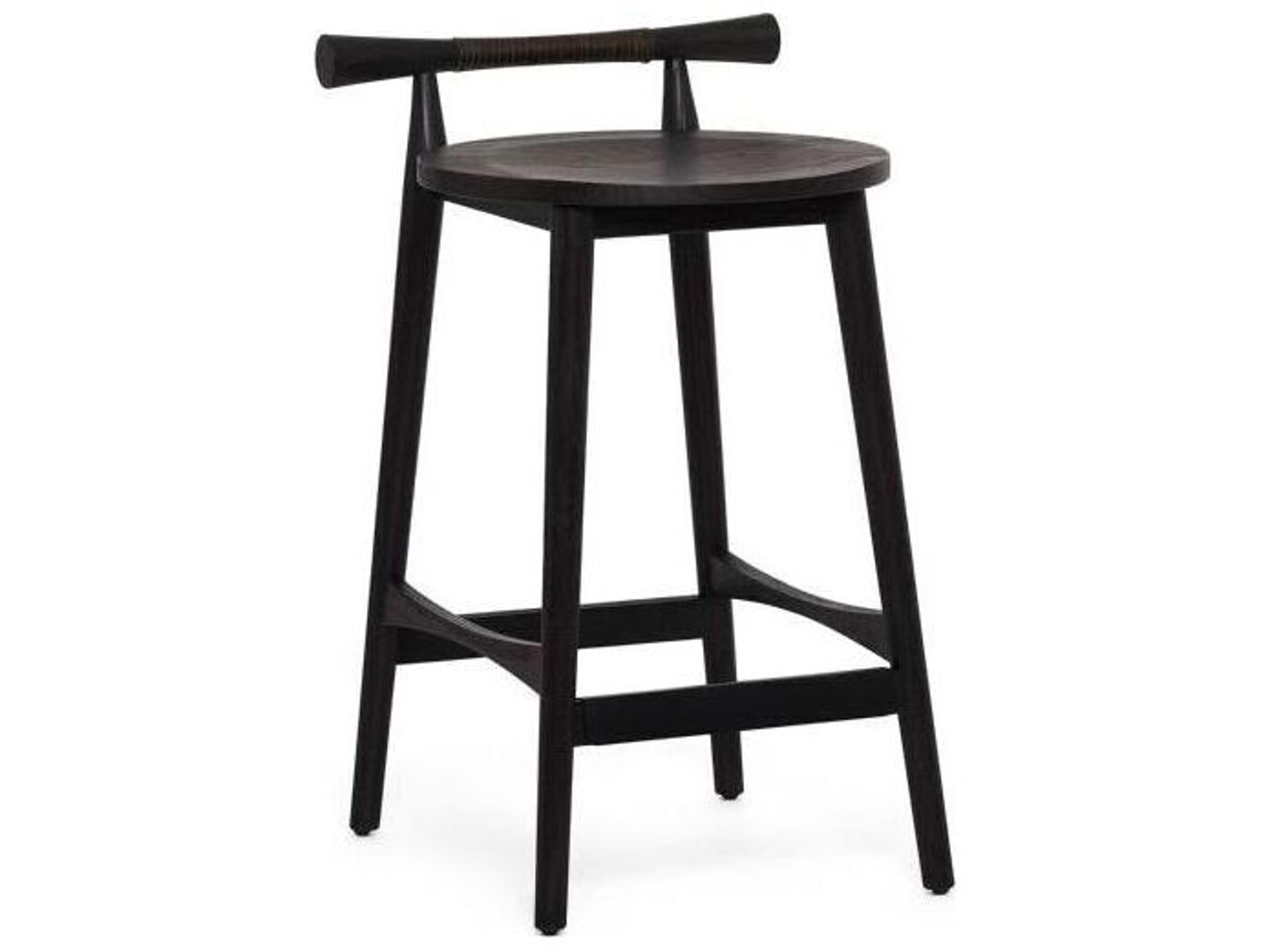 Interlude Home Madeira Matte Black Counter Stool