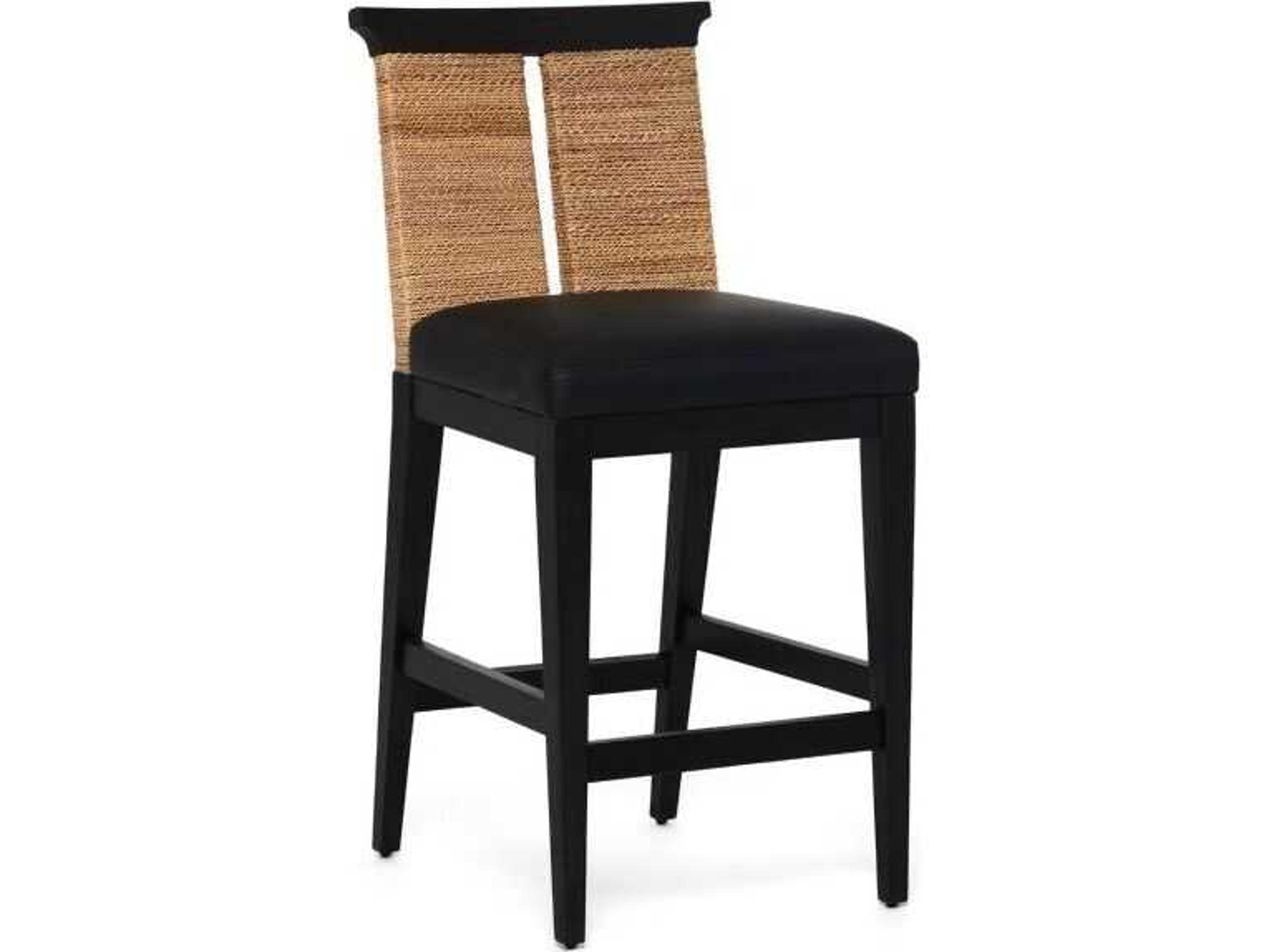 Interlude Home Reed Faux Leather Sungkai Wood Counter Stool