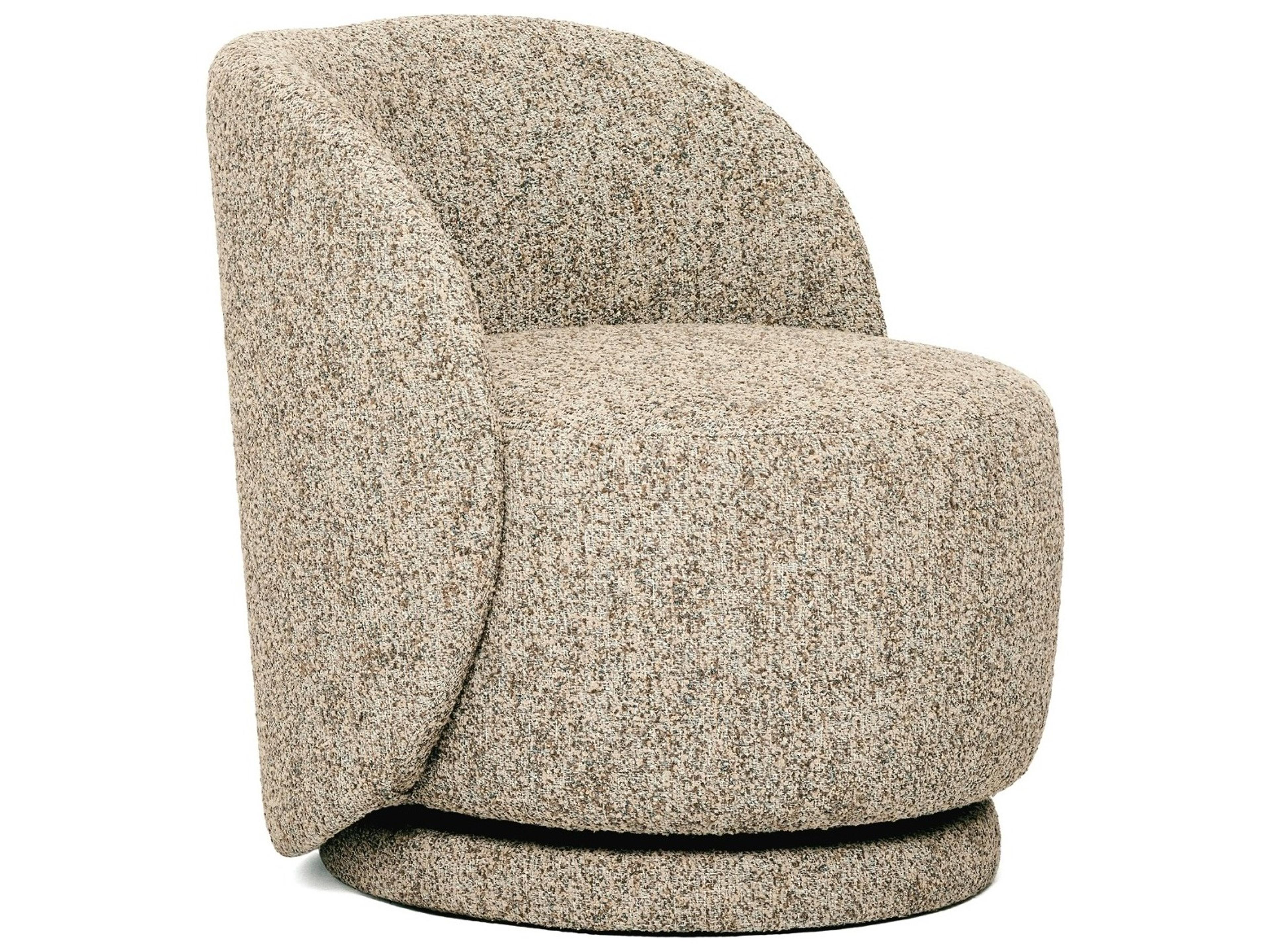 Interlude Home Oslo Swivel Brown Accent Chair