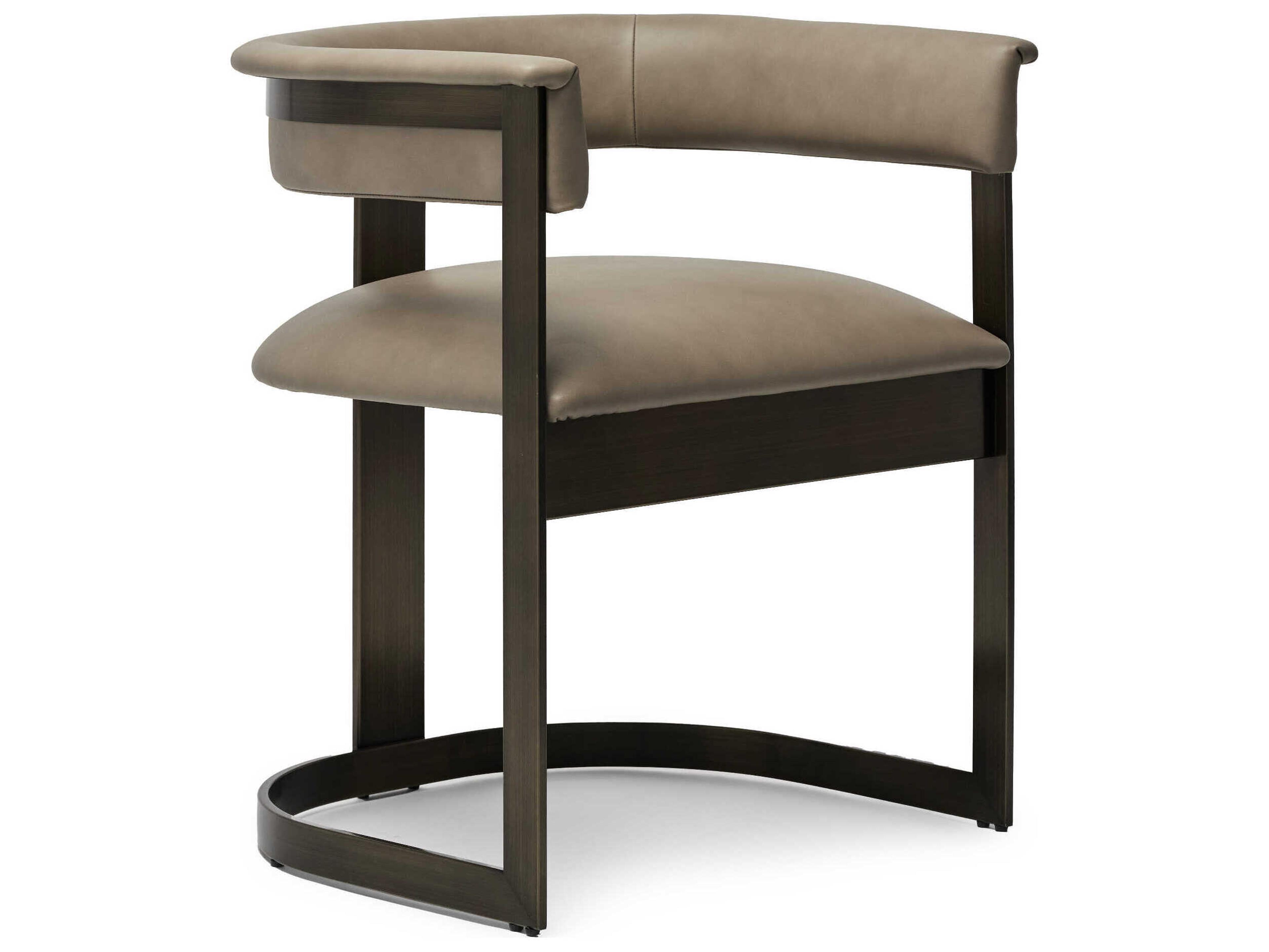 Interlude Home Darcy Gray Leather Arm Dining Chair