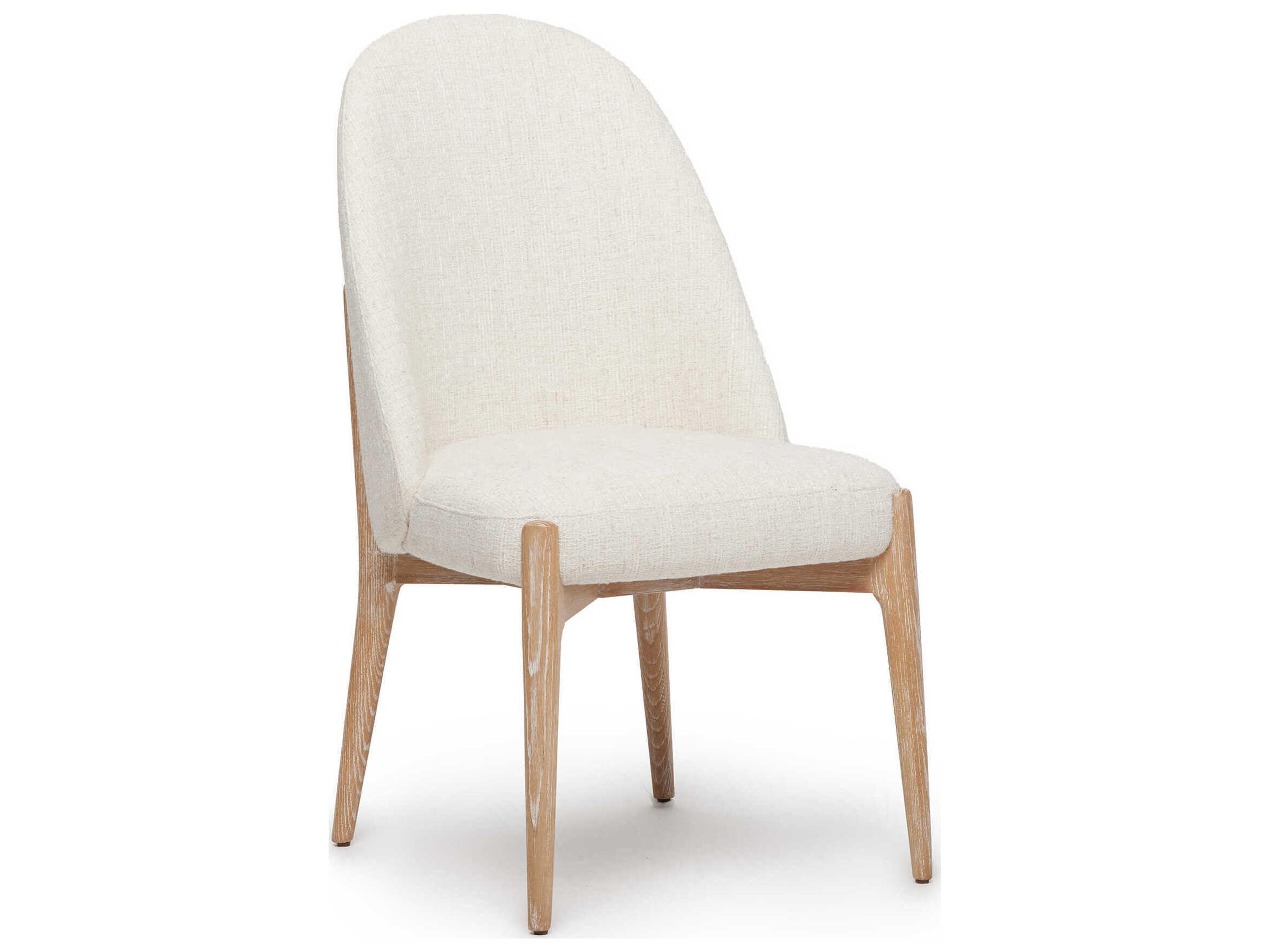 Oakley Ash Wood Beige Upholstered Armless Dining Chair