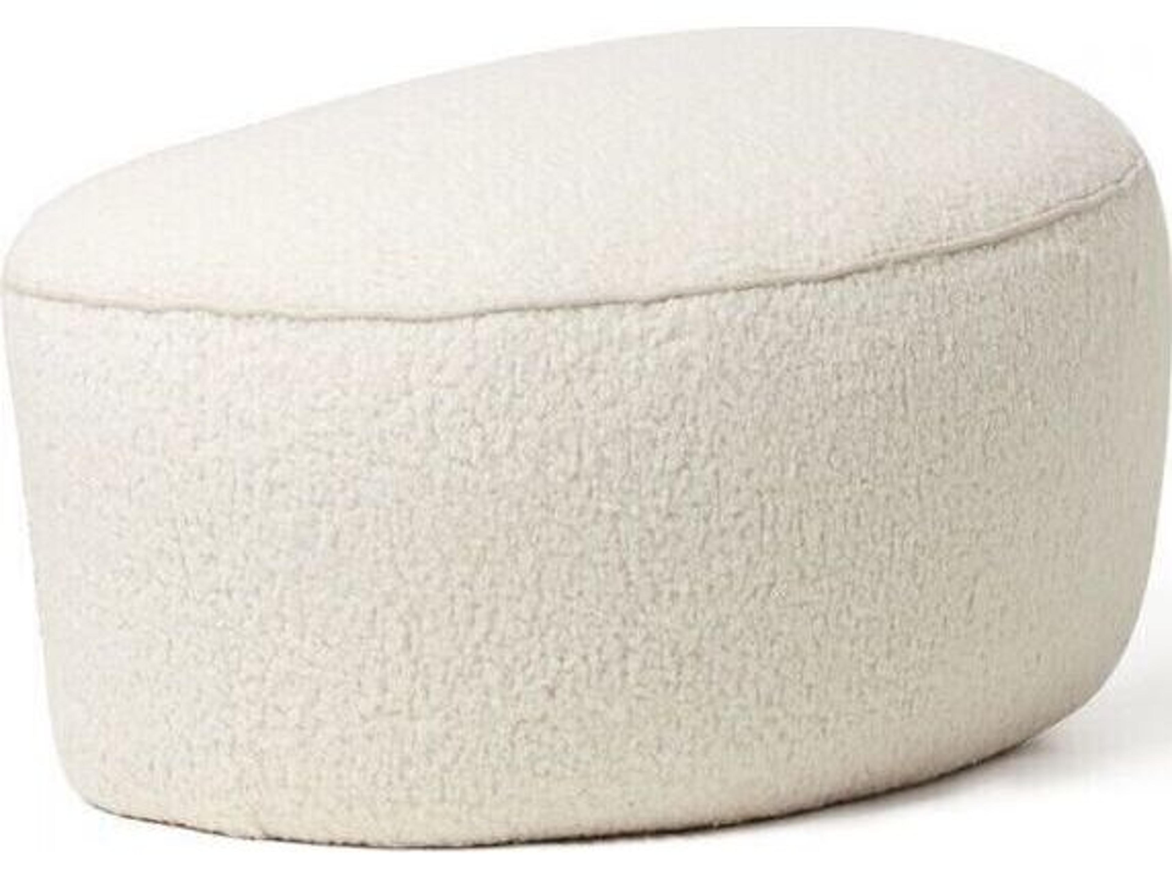 Interlude Home Laurent Cream Upholstered Ottoman