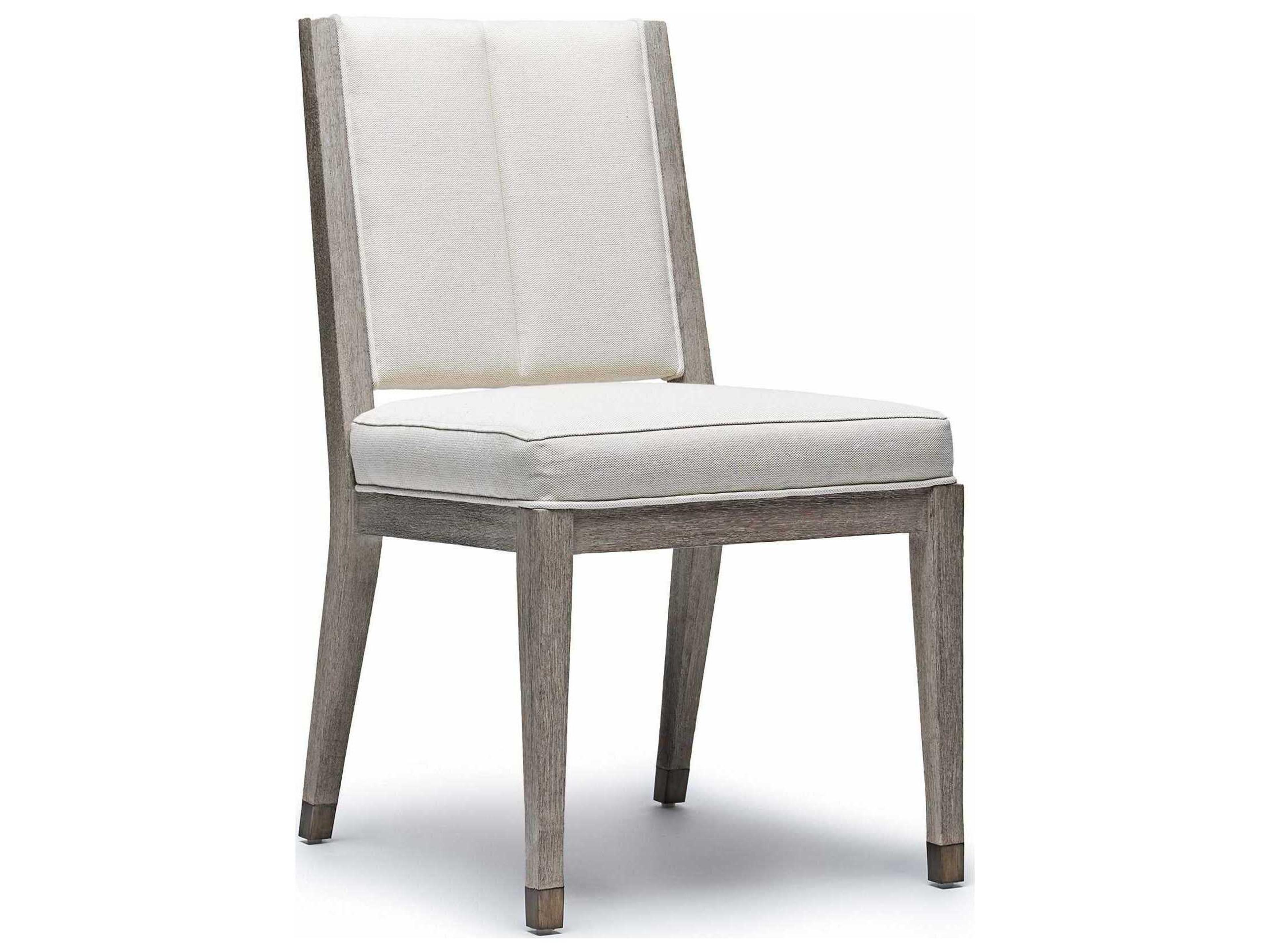 Interlude Home Largo Mahogany Wood Gray Upholstered Armless Dining Chair