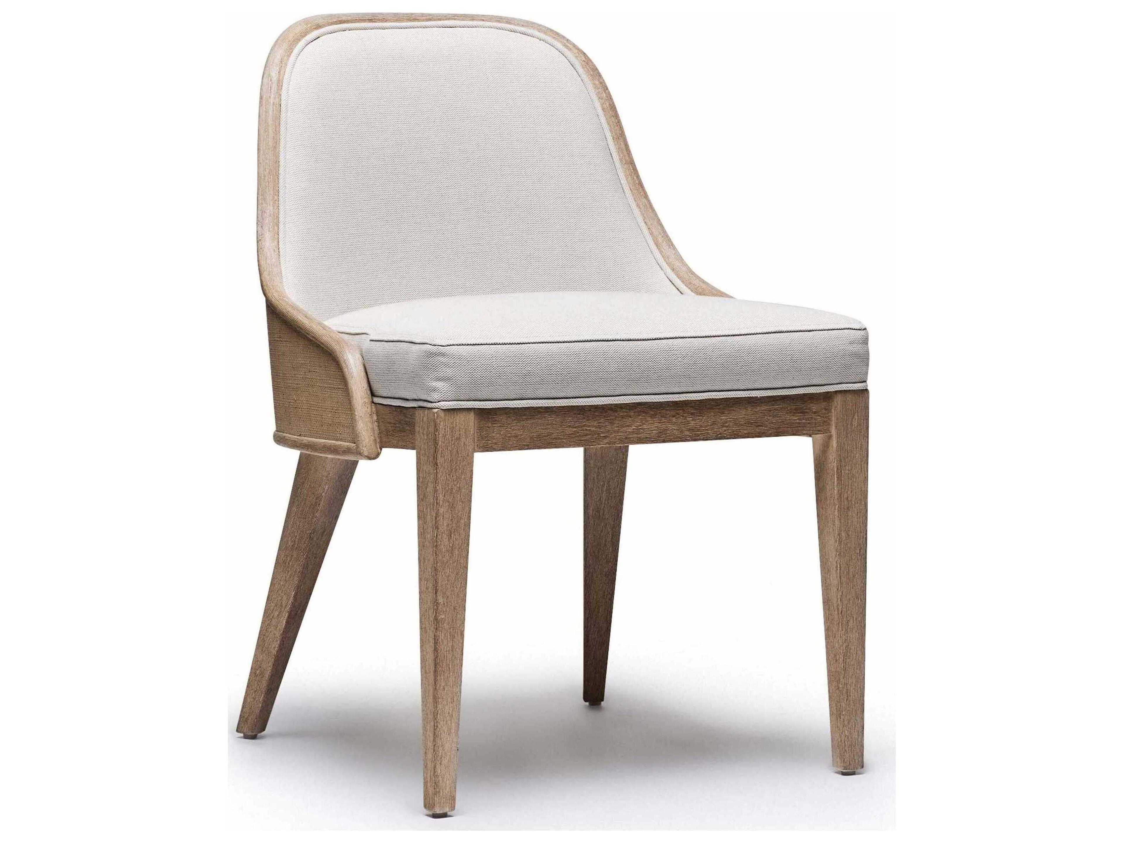 Interlude Home Siesta Mahogany Wood Natural Upholstered Armless Dining Chair
