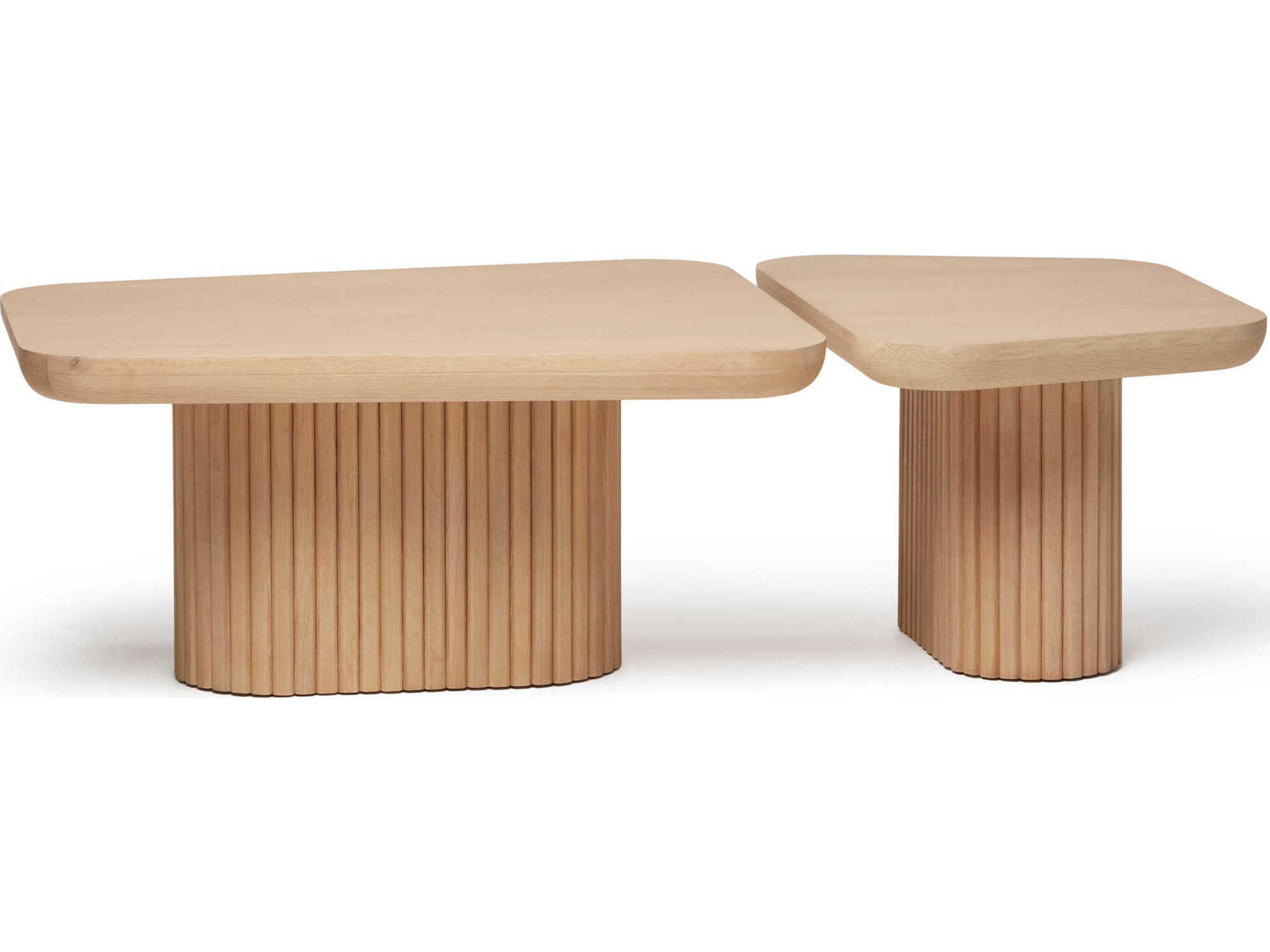 Interlude Home Carrabelle Rectangular Wood Saddle Coffee Table