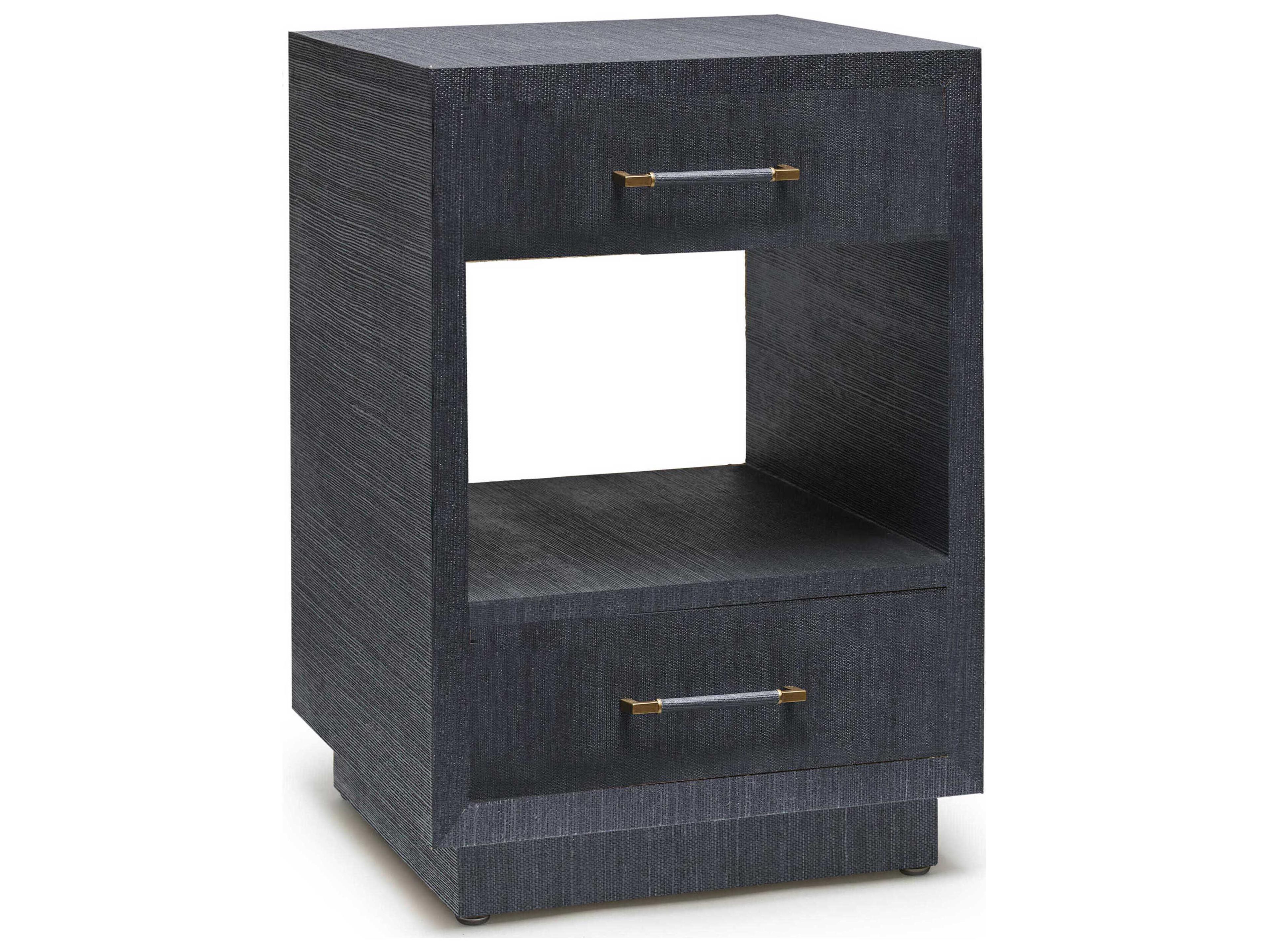 Interlude Home Taylor 2-Drawers Blue Chest Nightstand