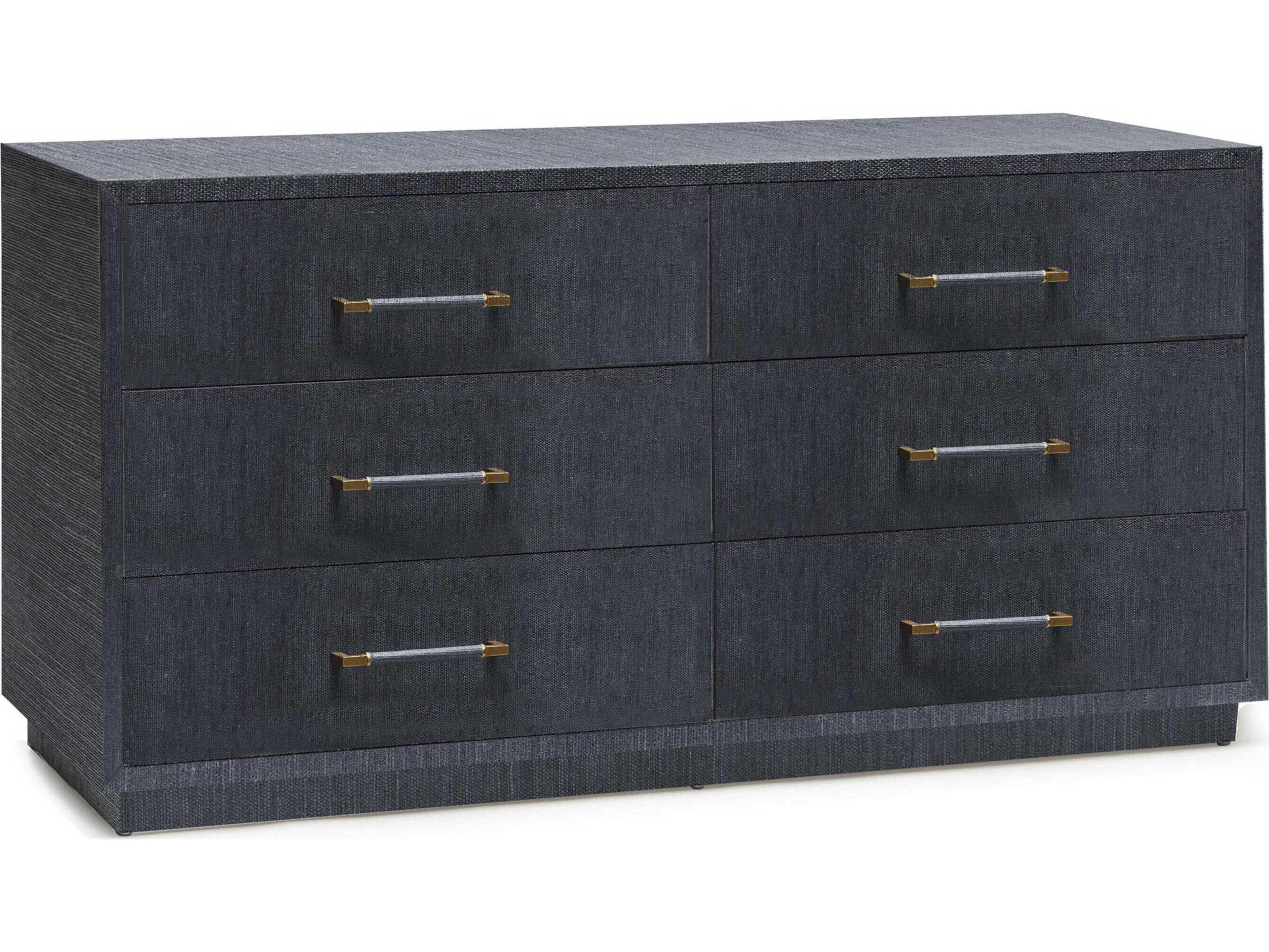Interlude Home Taylor 6-Drawers Blue Double Dresser