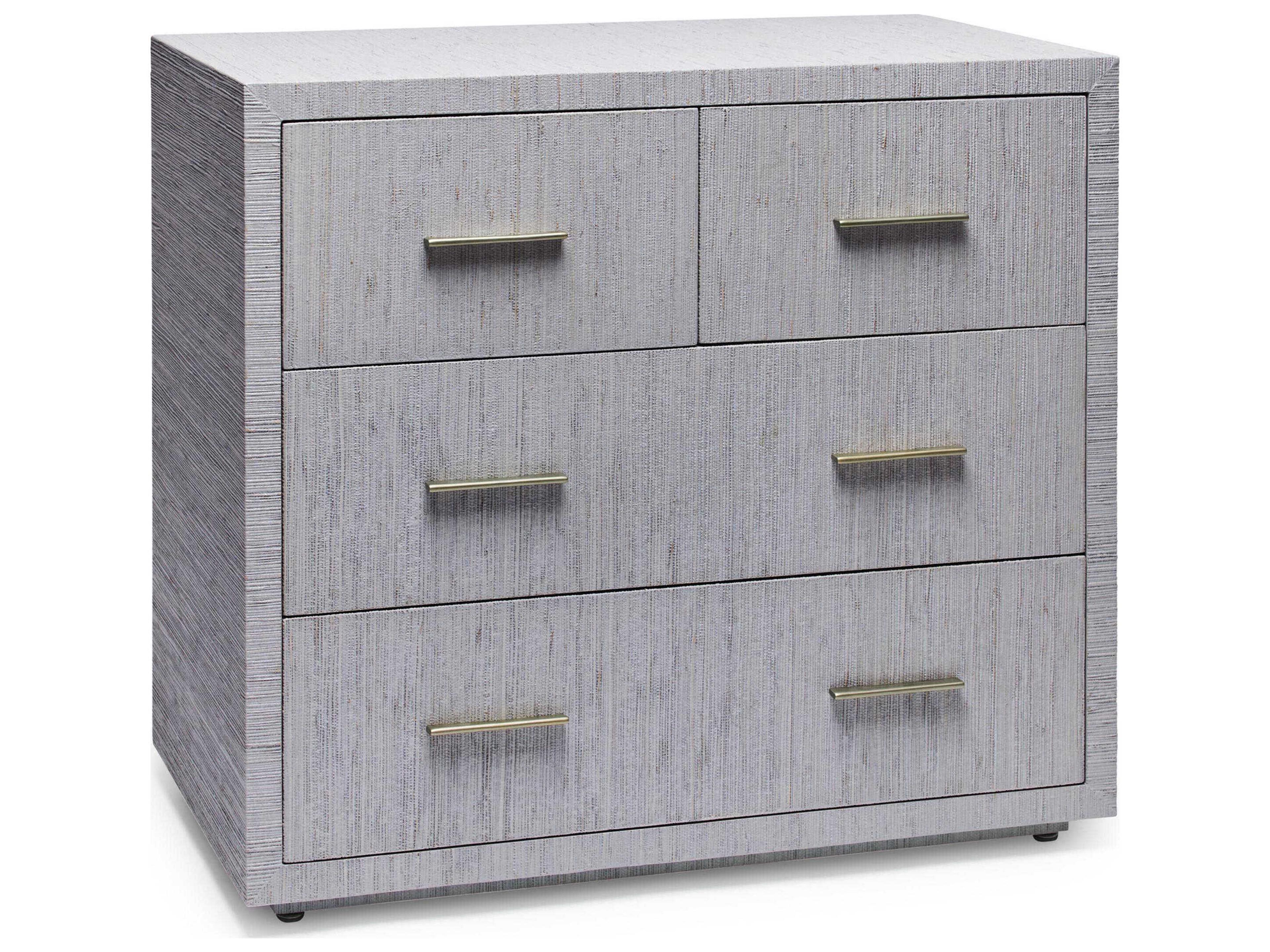 Interlude Home Livia 4-Drawers Mist Champagne Silver Gray Accent Chest