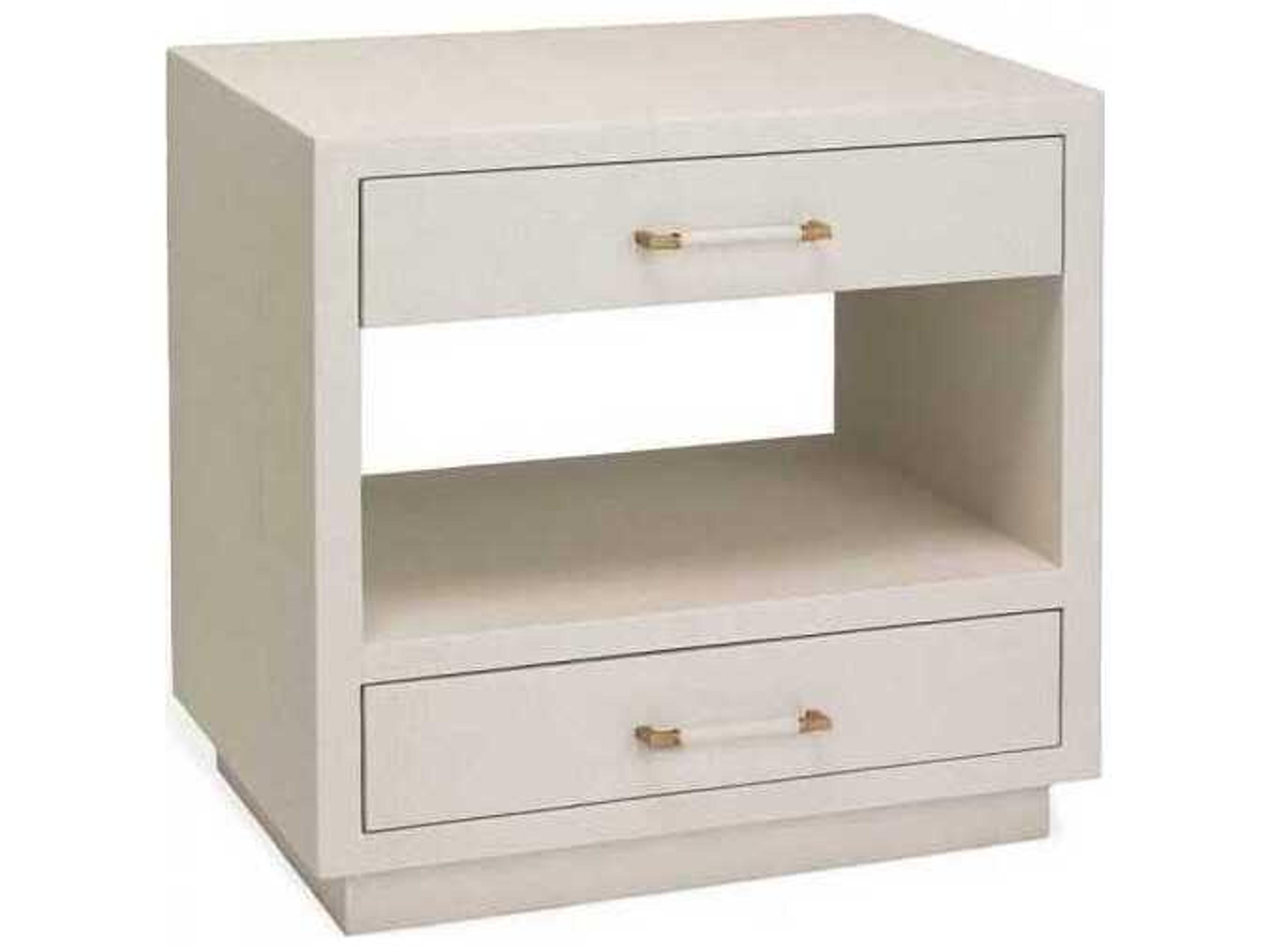 Interlude Home Taylor 2-Drawers White Nightstand