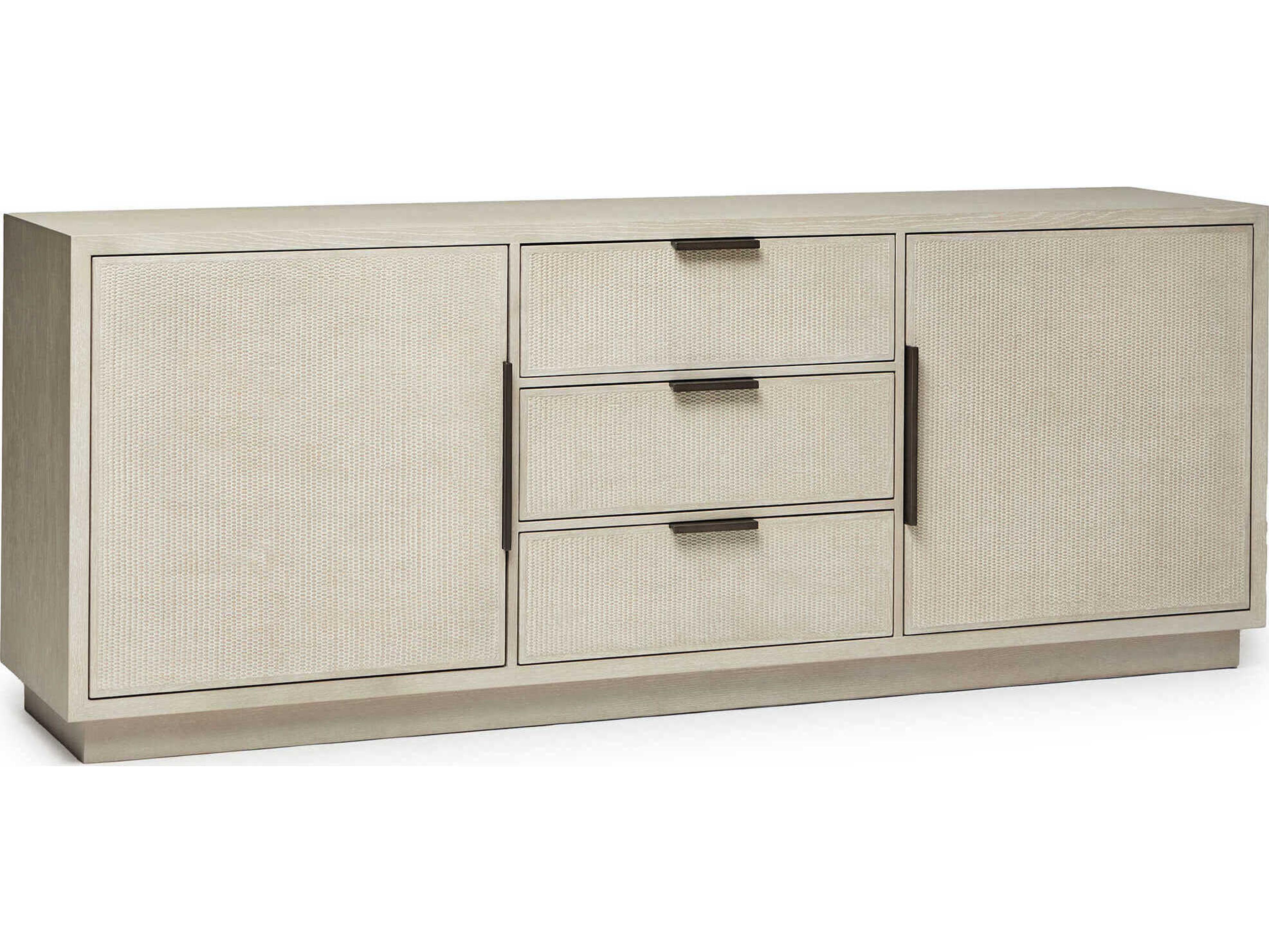 Interlude Home Holmes 84" Oak Wood Cliffside Vintage Bronze Sideboard