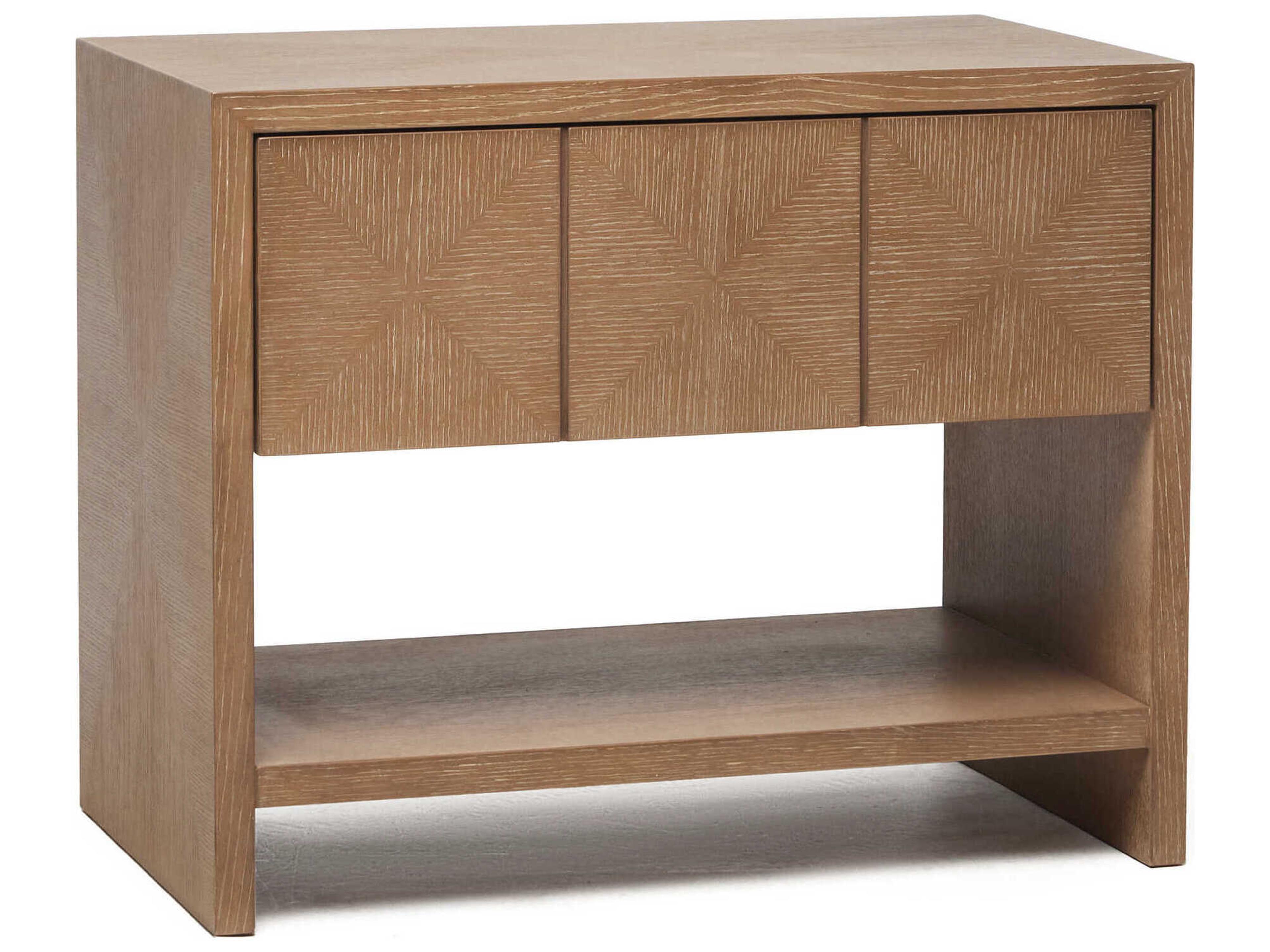 Interlude Home Lowell 1-Drawer Brown Oak Wood Nightstand