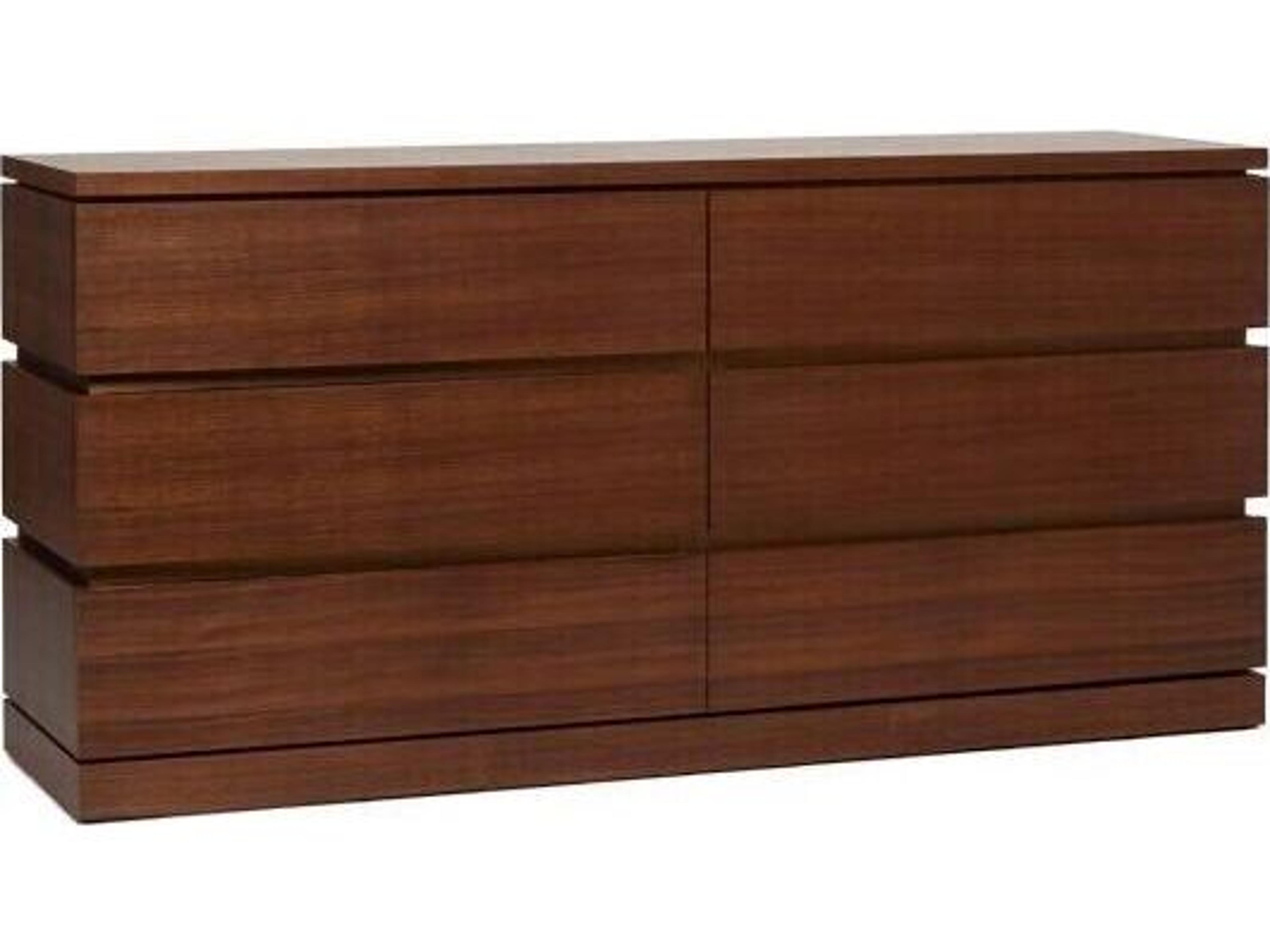 Interlude Home Bolton 6-Drawers Brown Walnut Wood Double Dresser