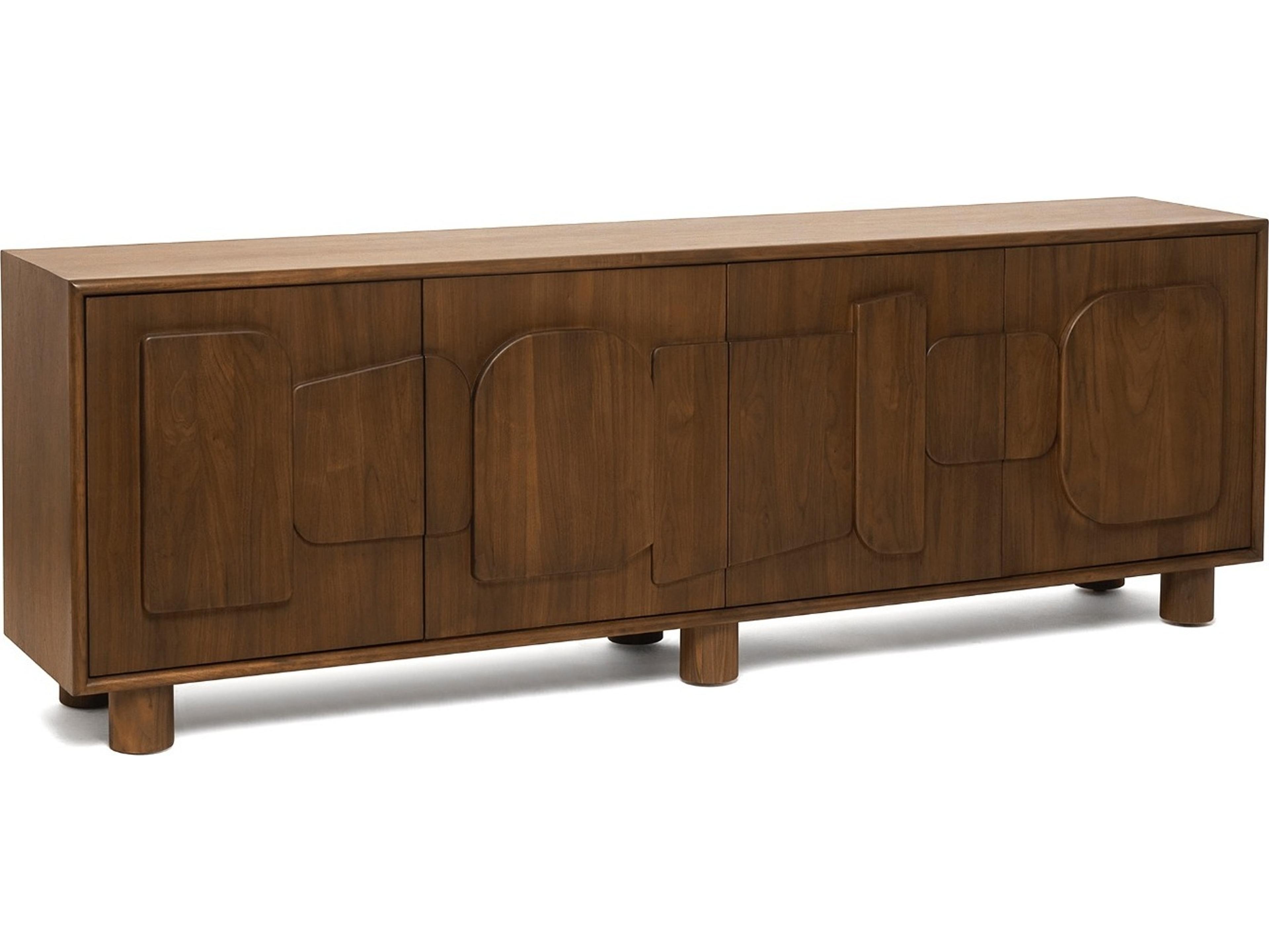 Interlude Home August 90" Walnut Wood Classic Sideboard