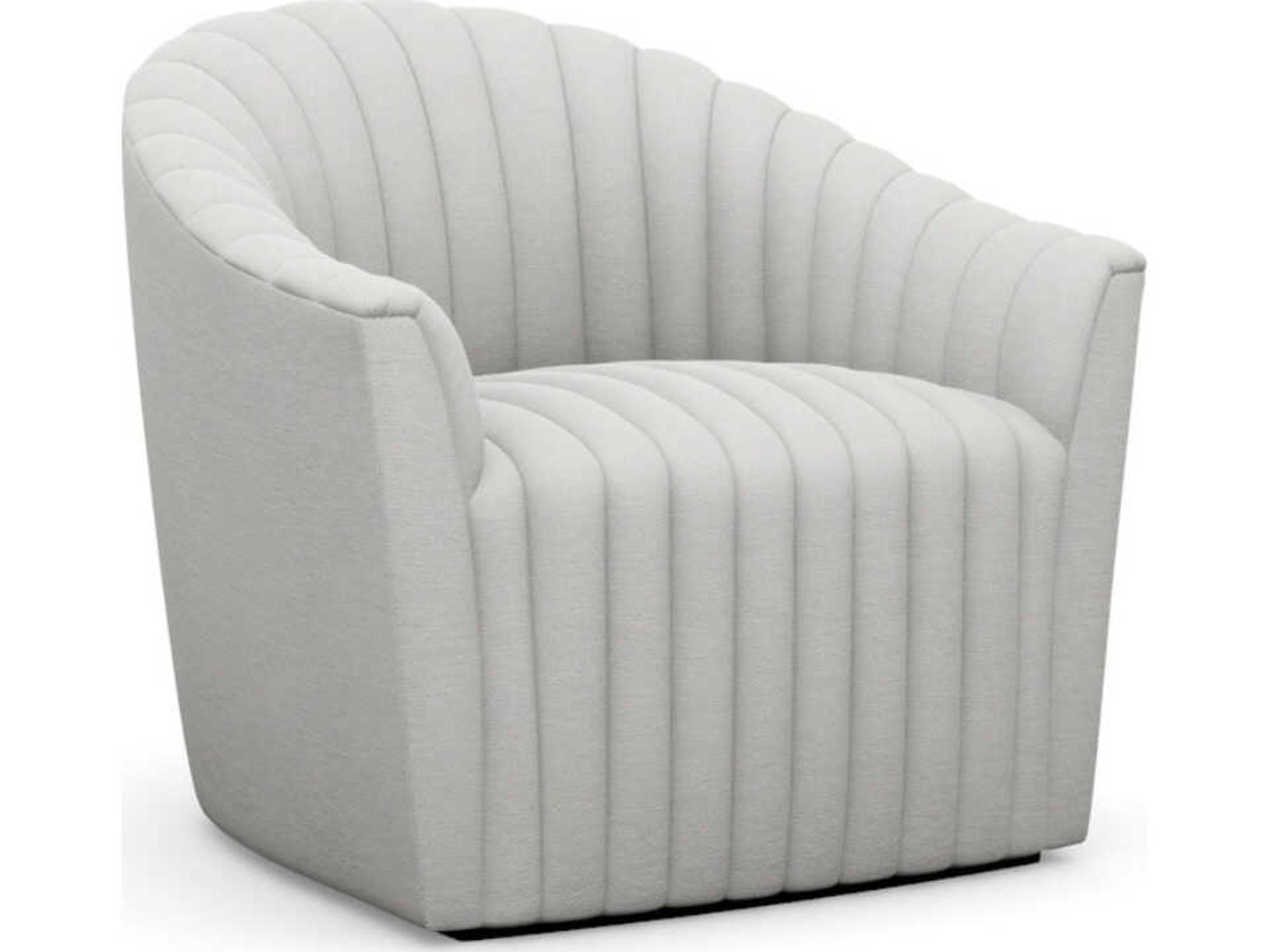 Interlude Home Channel Swivel Cream Accent Chair