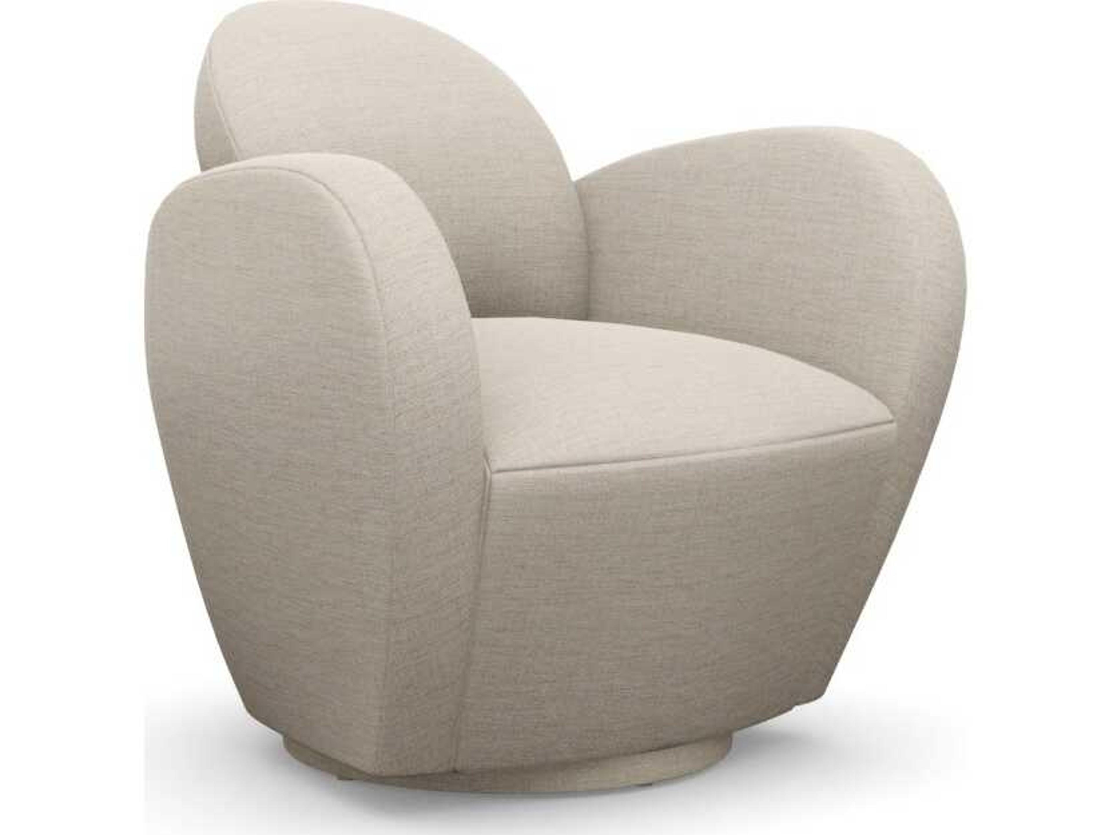 Interlude Home Miami Swivel Beige Accent Chair