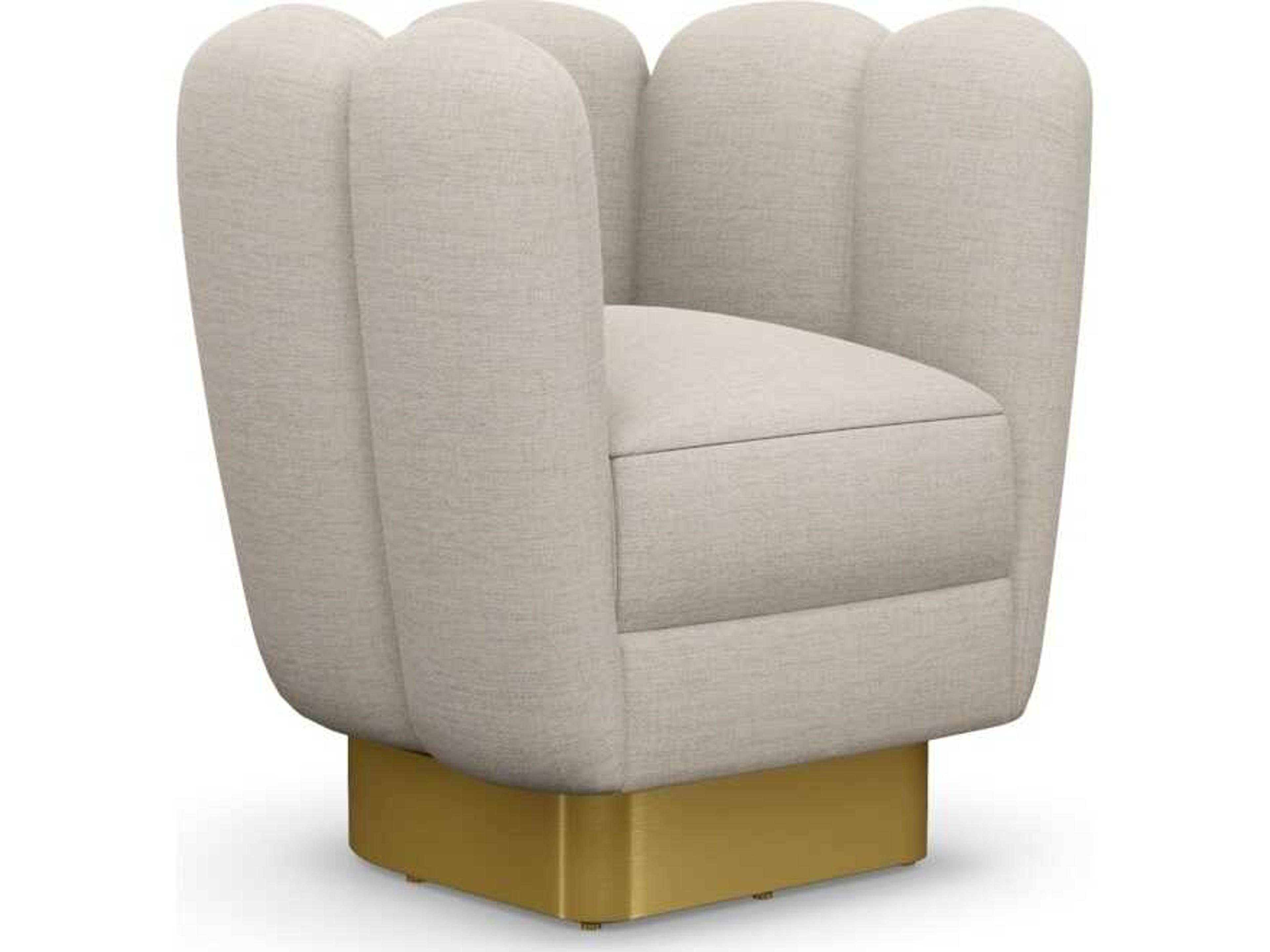 Interlude Home Gallery Swivel Beige Accent Chair