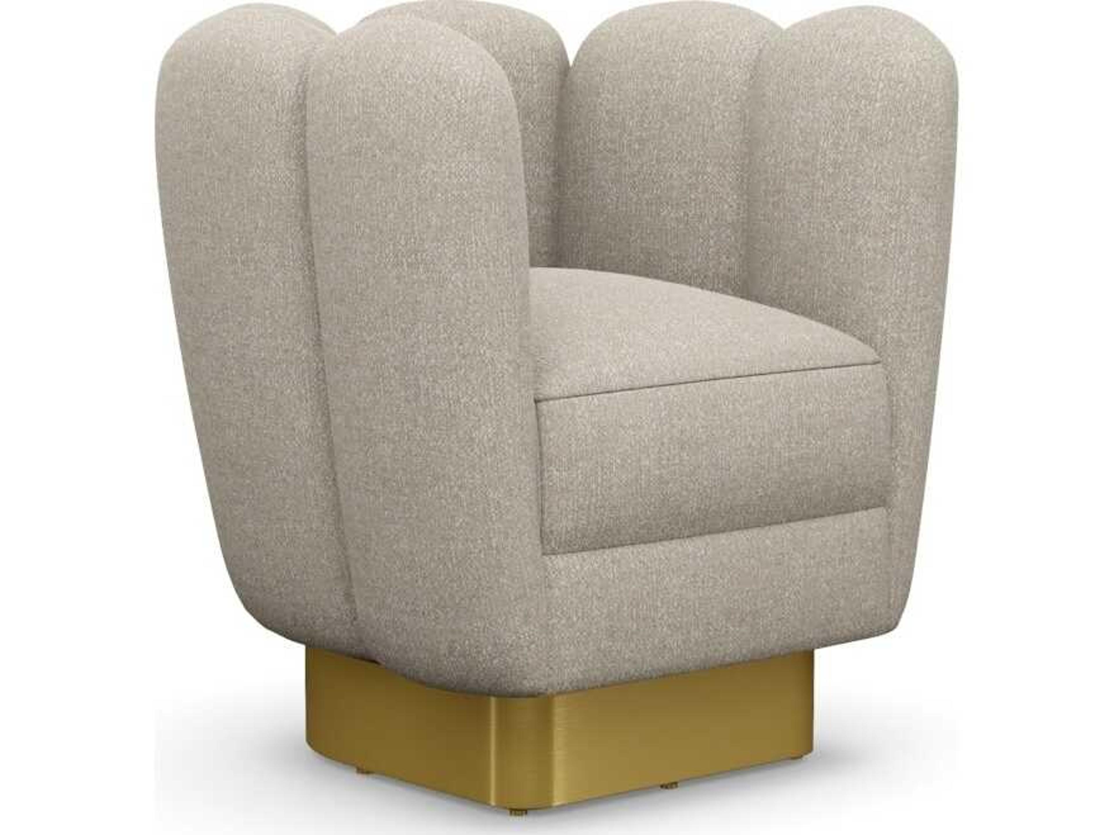 Interlude Home Gallery Swivel Beige Accent Chair