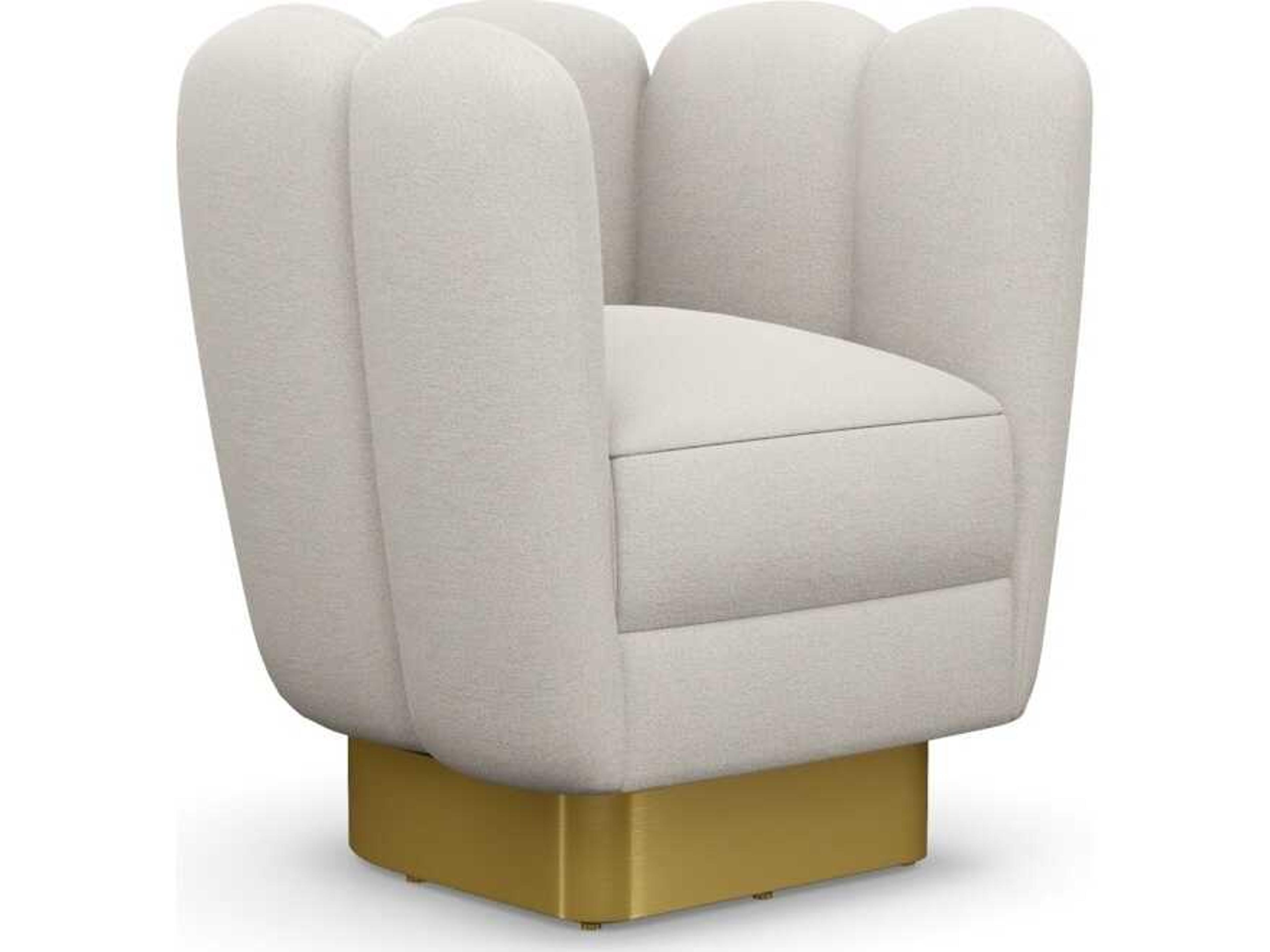 Interlude Home Gallery Swivel Cream Accent Chair
