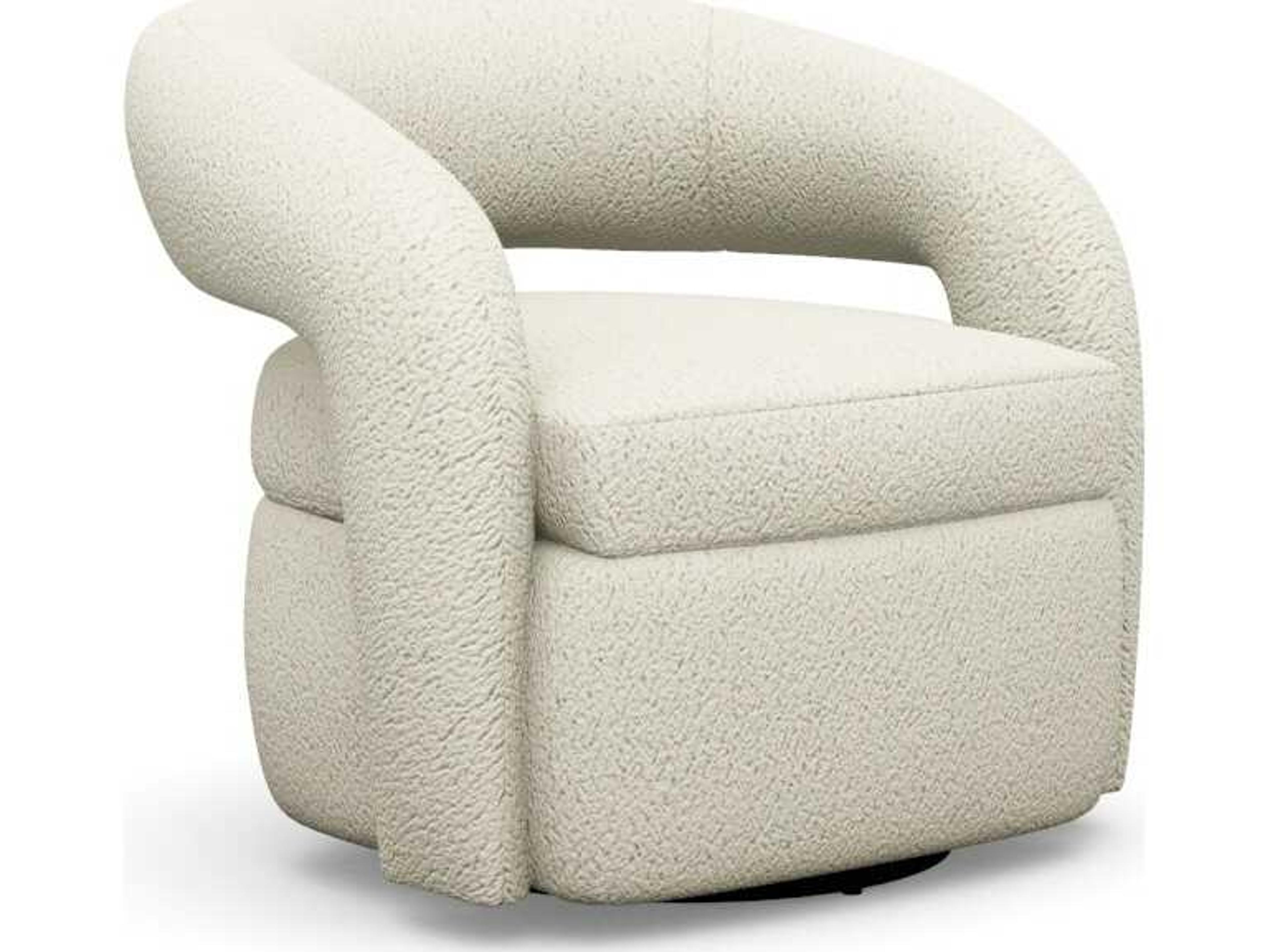 Interlude Home Targa Swivel Cream Faux Leather Accent Chair