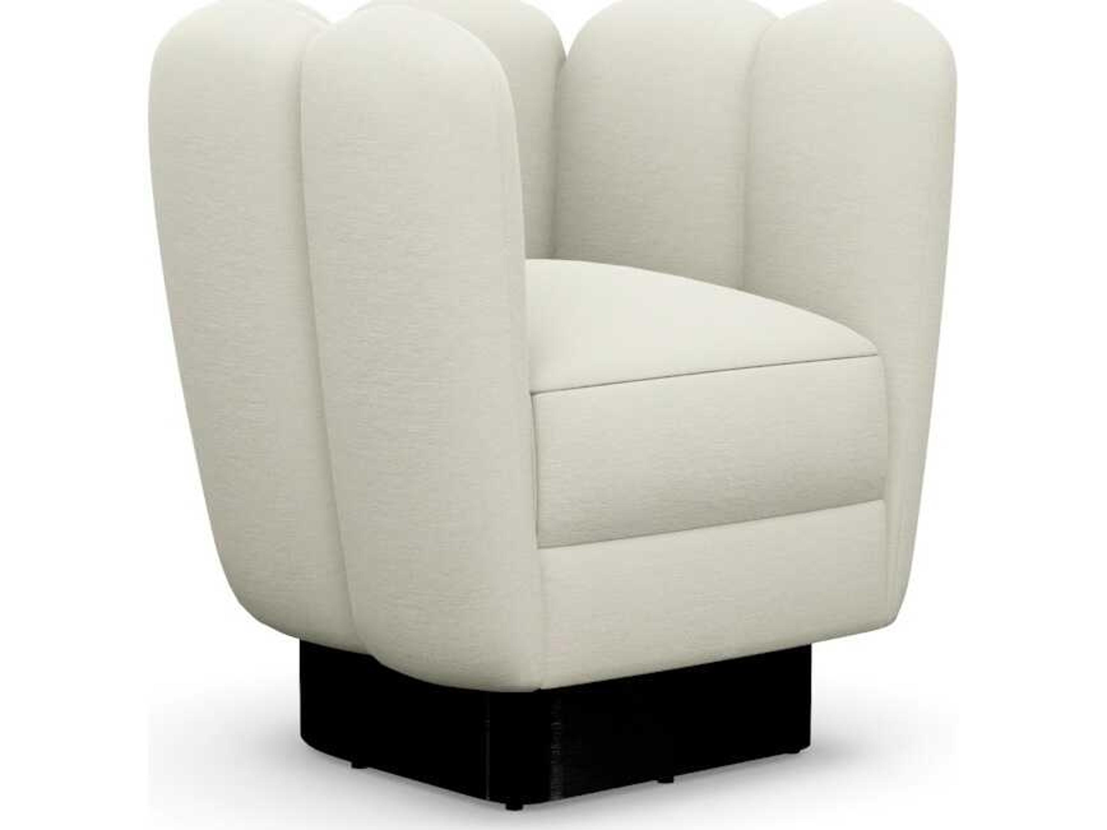 Interlude Home Gallery Swivel White Accent Chair