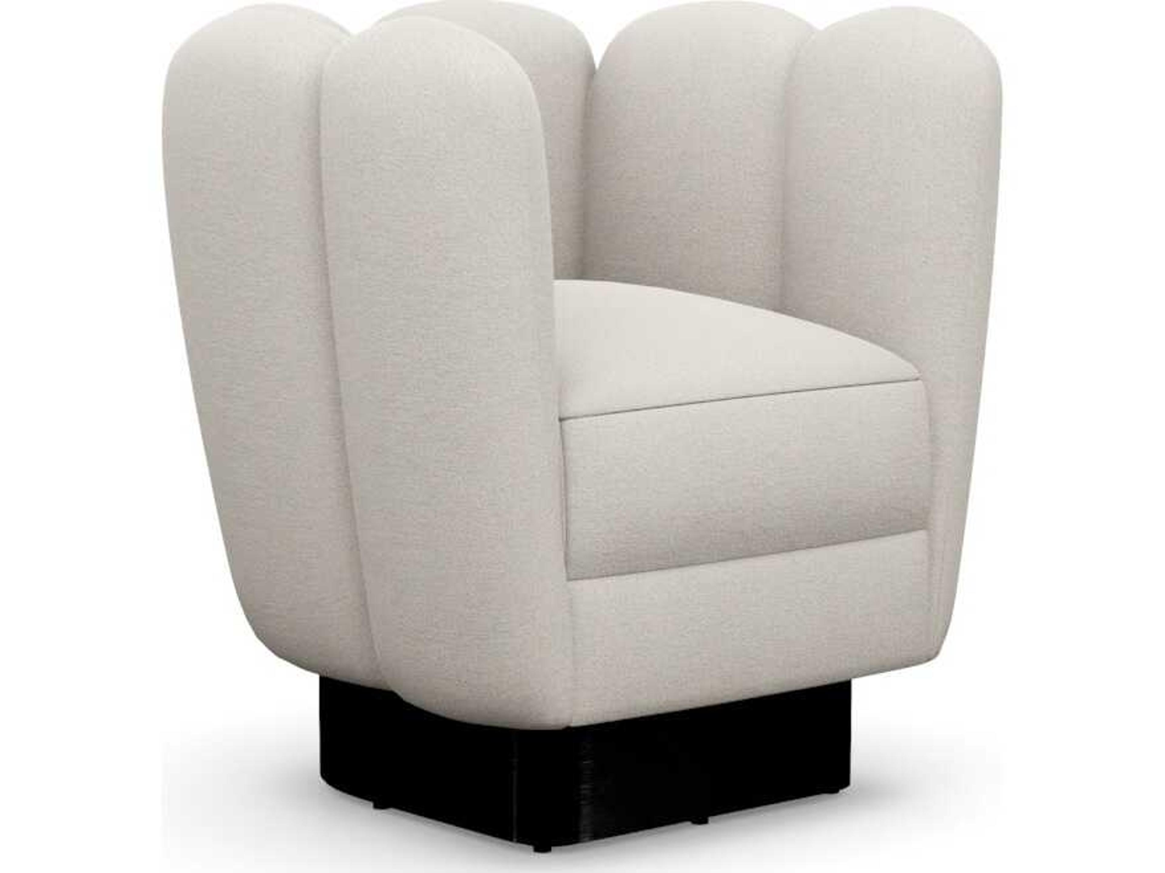 Interlude Home Gallery Swivel Cream Accent Chair